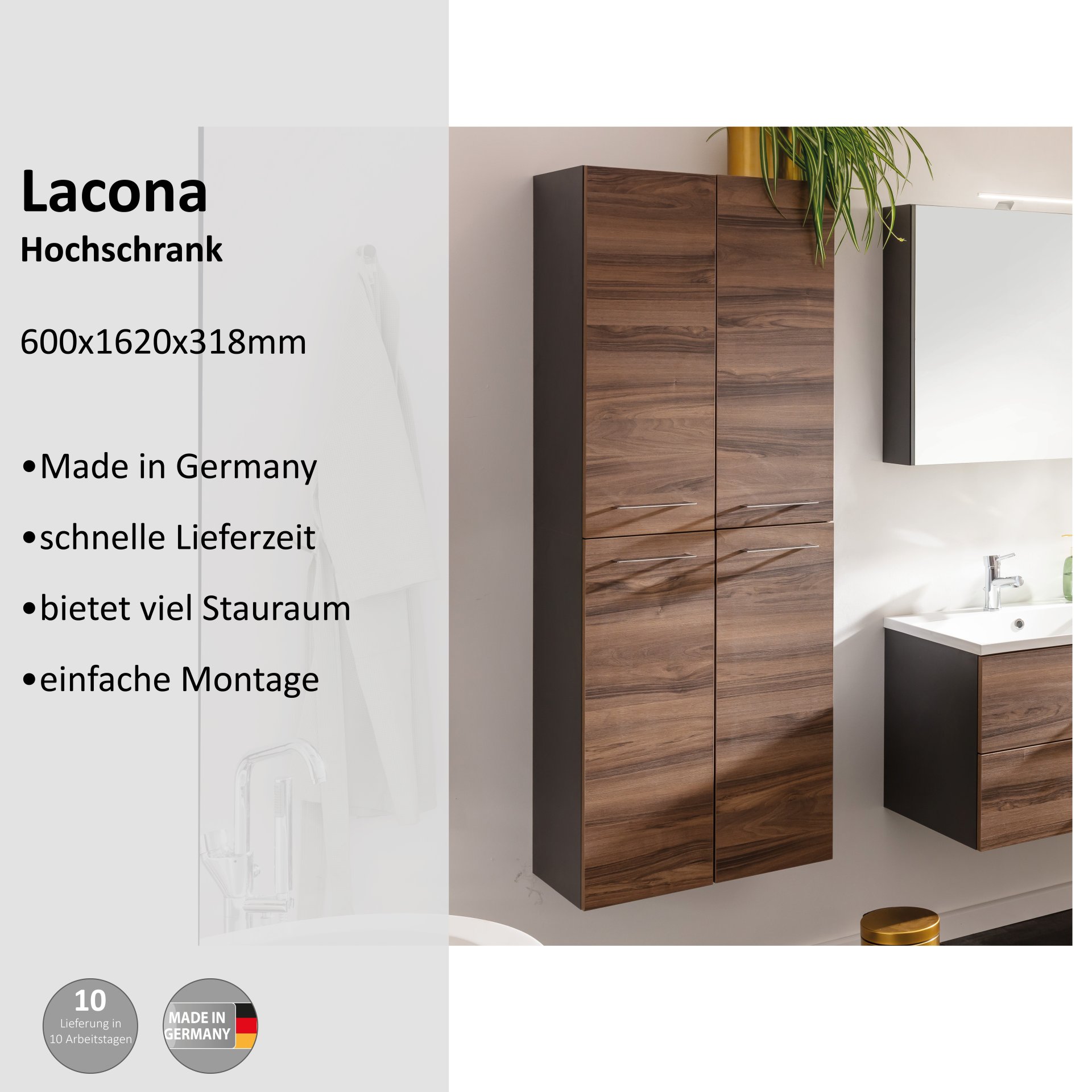 Thumbnail - welltime Hochschrank "Lacona"