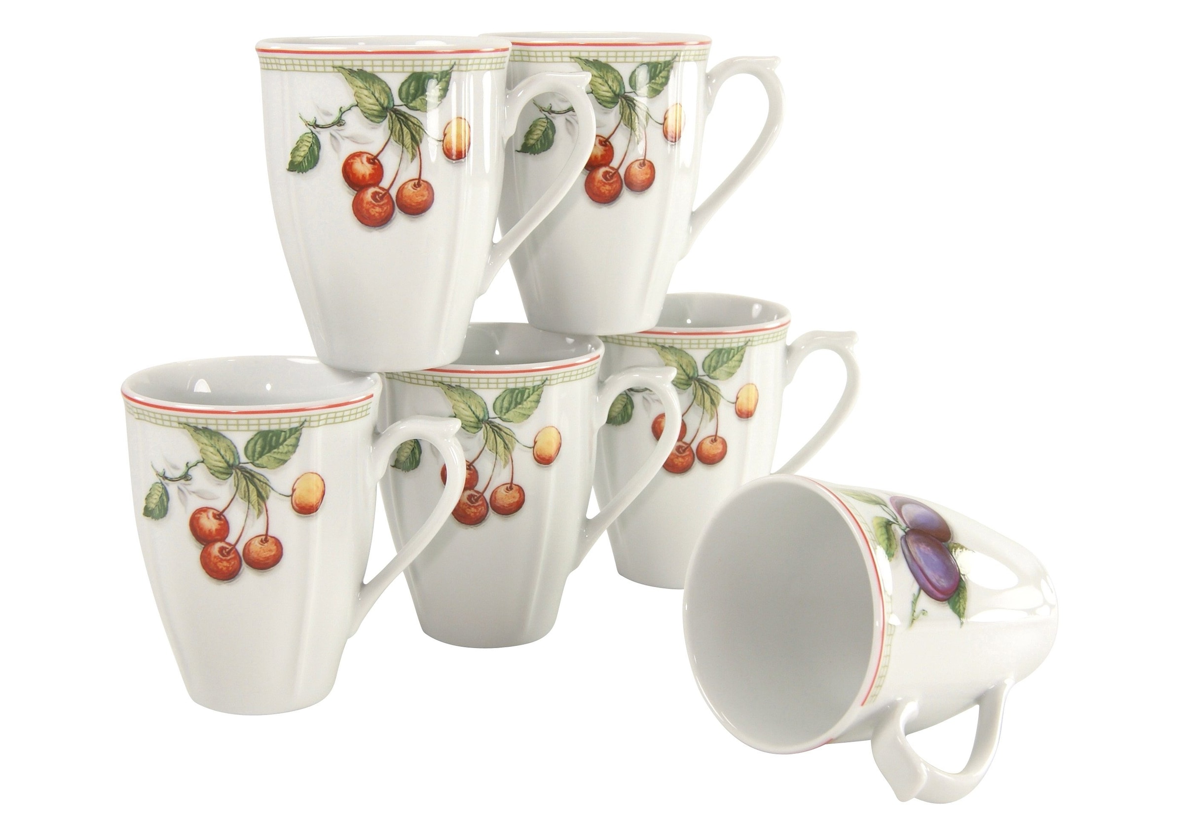 CreaTable Becher "Kaffeebecher Flora Orchard" Tassen Set, 6-teilig