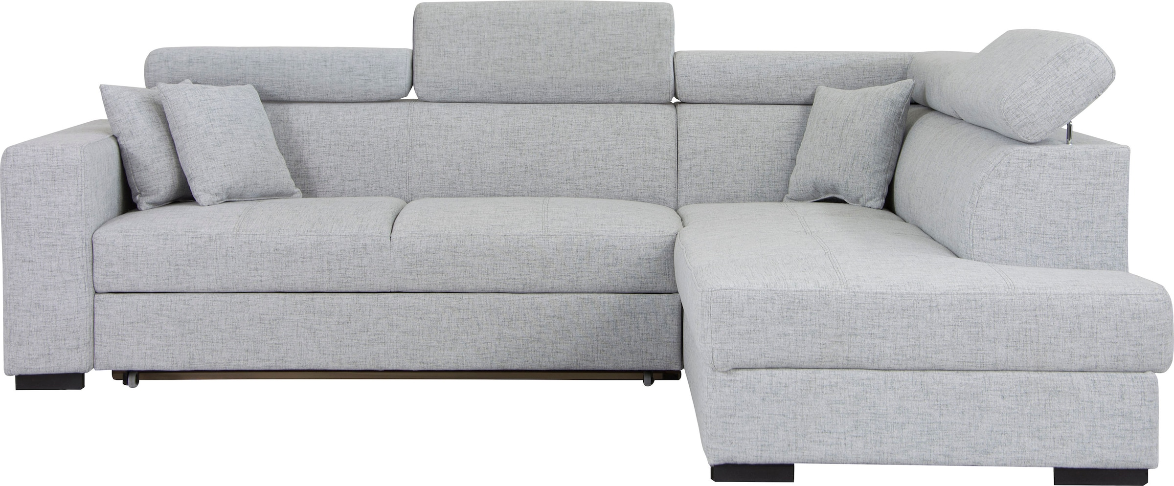 Home affaire Ecksofa "Tulio bequem, bewährte Wellenunterfederung, Breite 267cm, L-Form" wahlweise mit Bettfunktion und Bettkasten, incl. 3 Zierkissen