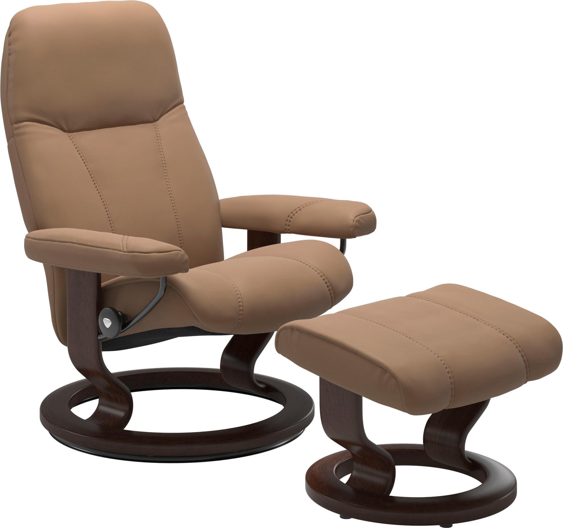 Relaxsessel STRESSLESS "Consul", braun (latte batick), B:76cm H:100cm T:71cm, Leder BATICK: BATICK ist ein leicht korrigiertes, durchgefärbtes und genarbtes Möbelleder, bei dem die meisten Unebenheiten und Spuren in der Regel entfernt wurden.;Leder PALOMA 3