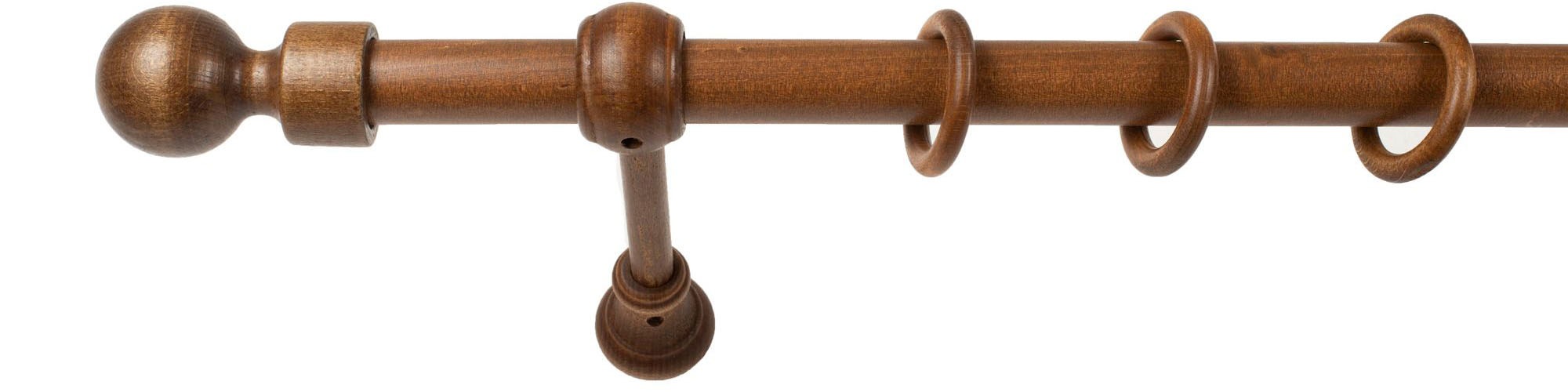 Thumbnail - SN DECO GROUP Gardinenstange "Giro" 1 läufig-läufig Fixmaß 28 mm, Holz, verschiedene Längen und Farben, Komplettset