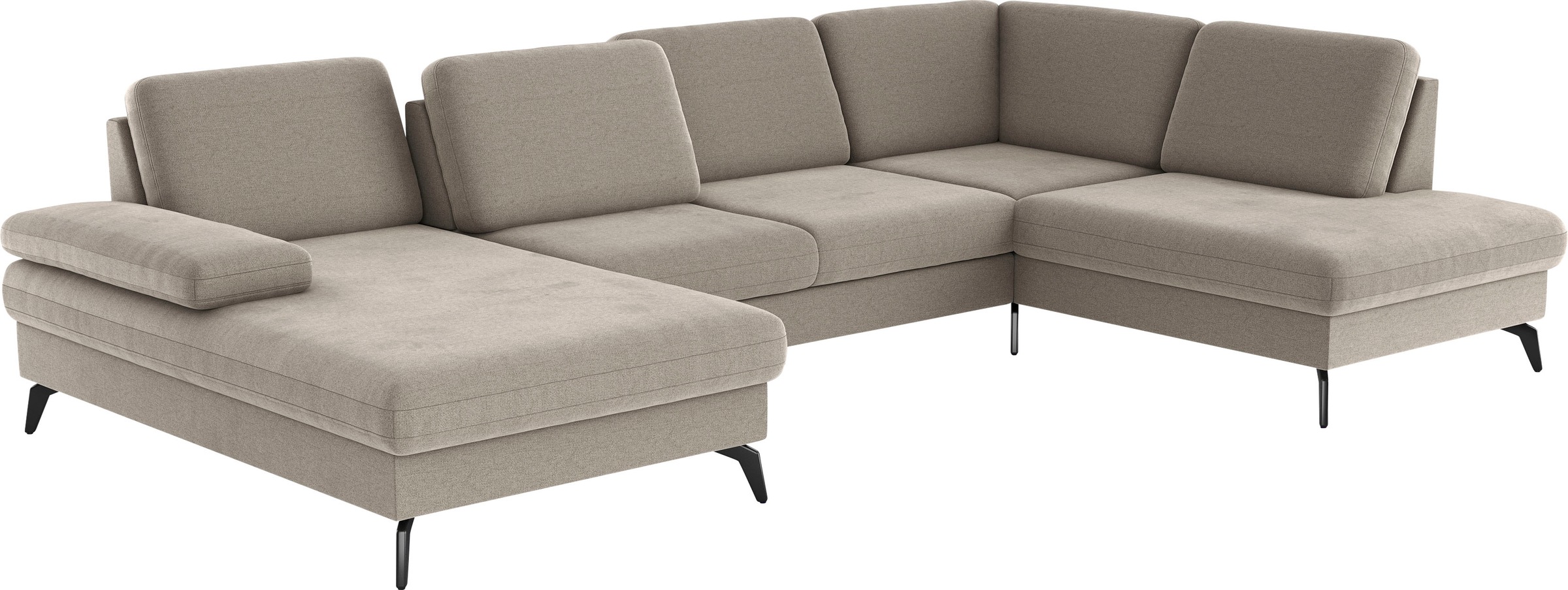 sit&more Wohnlandschaft »Morris U-Form, inkl. Sitztiefenverstellung«, wahlweise mit Armteilverstellung, Bettfunktion & Bettkasten