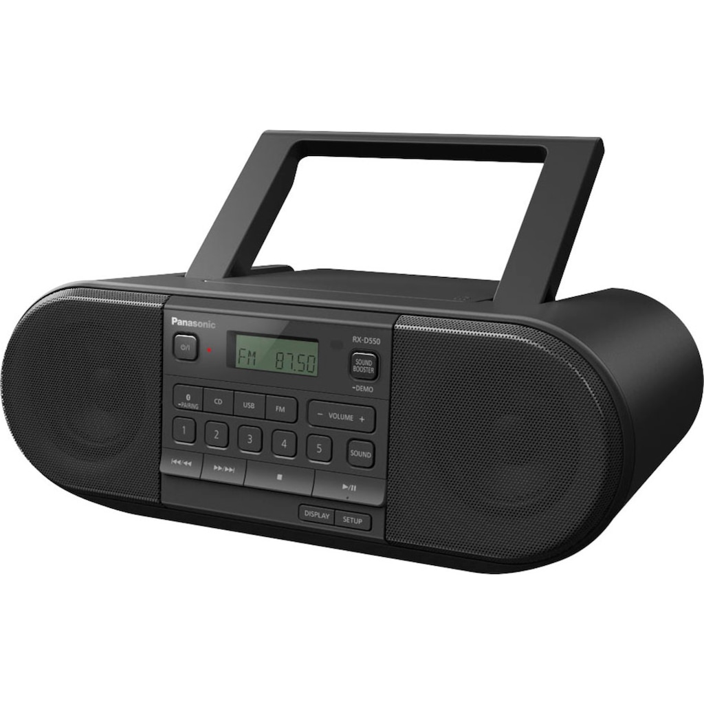 Panasonic Boombox »RX-D550E-K CD-«, (Bluetooth FM-Tuner-UKW mit RDS 20 W)