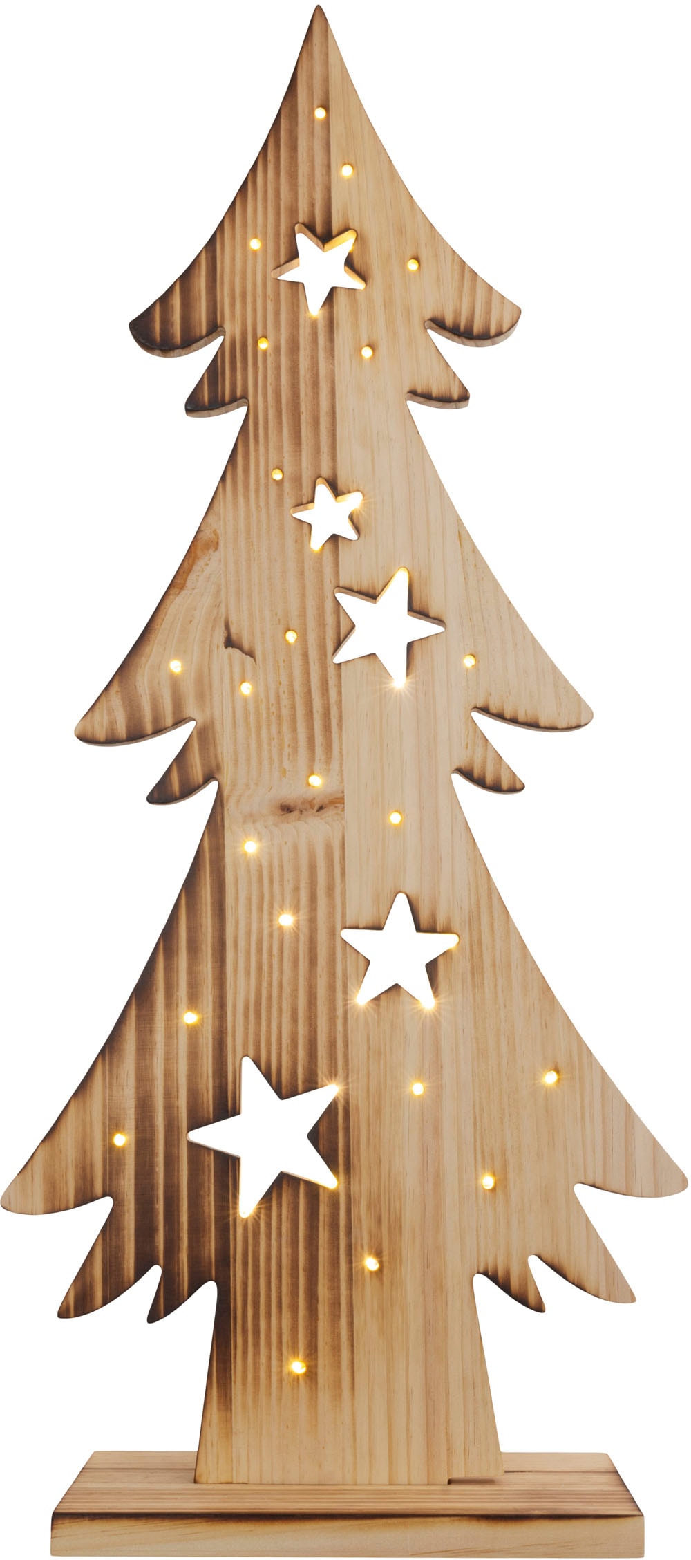 cm, ca. | LED »Tannenbaum, bestellen Höhe 80 näve Batteriebetrieben BAUR Baum Holz«, Holz-Stehleuchte, Weihnachtsdeko aus