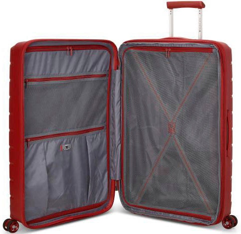 RONCATO Hartschalen-Trolley »B-FLYING, 76 cm, rot«, 4 St. Rollen, Hartschalen-Koffer Reisegepäck mit Volumenerweiterung und TSA Schloss