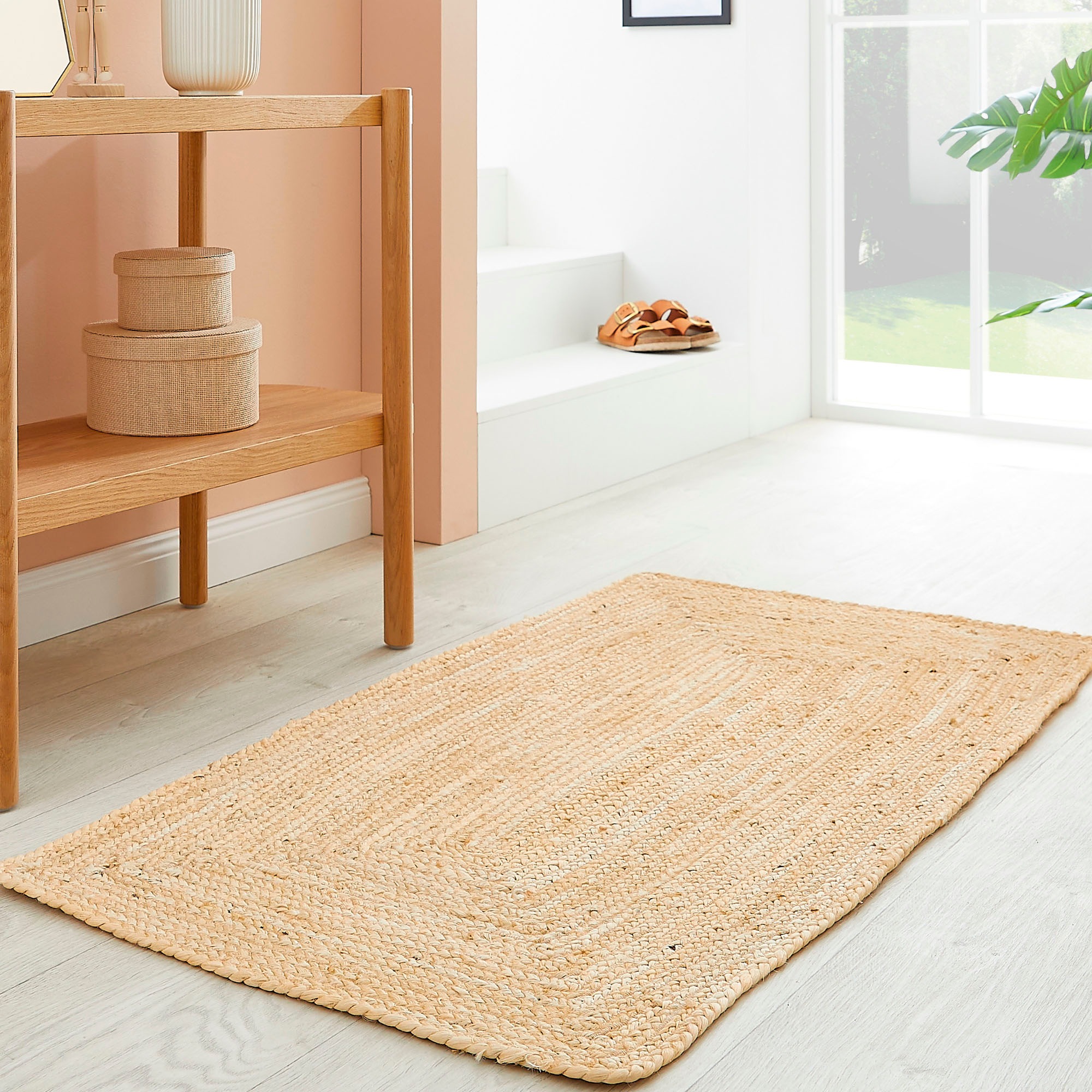 Teppich »Ibo«, rechteckig, Wendeteppich, handgeflochten, Naturfaser, Boho-Style,...