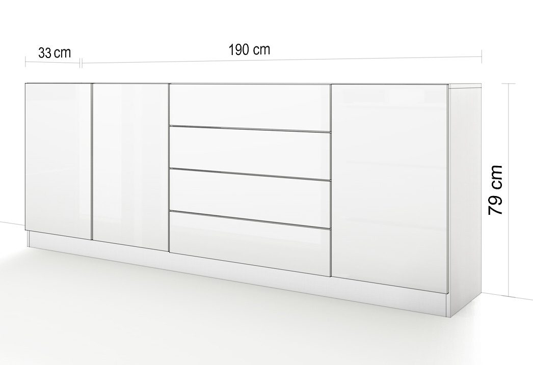 borchardt Möbel Sideboard »Vaasa«, Breite 190 cm | BAUR