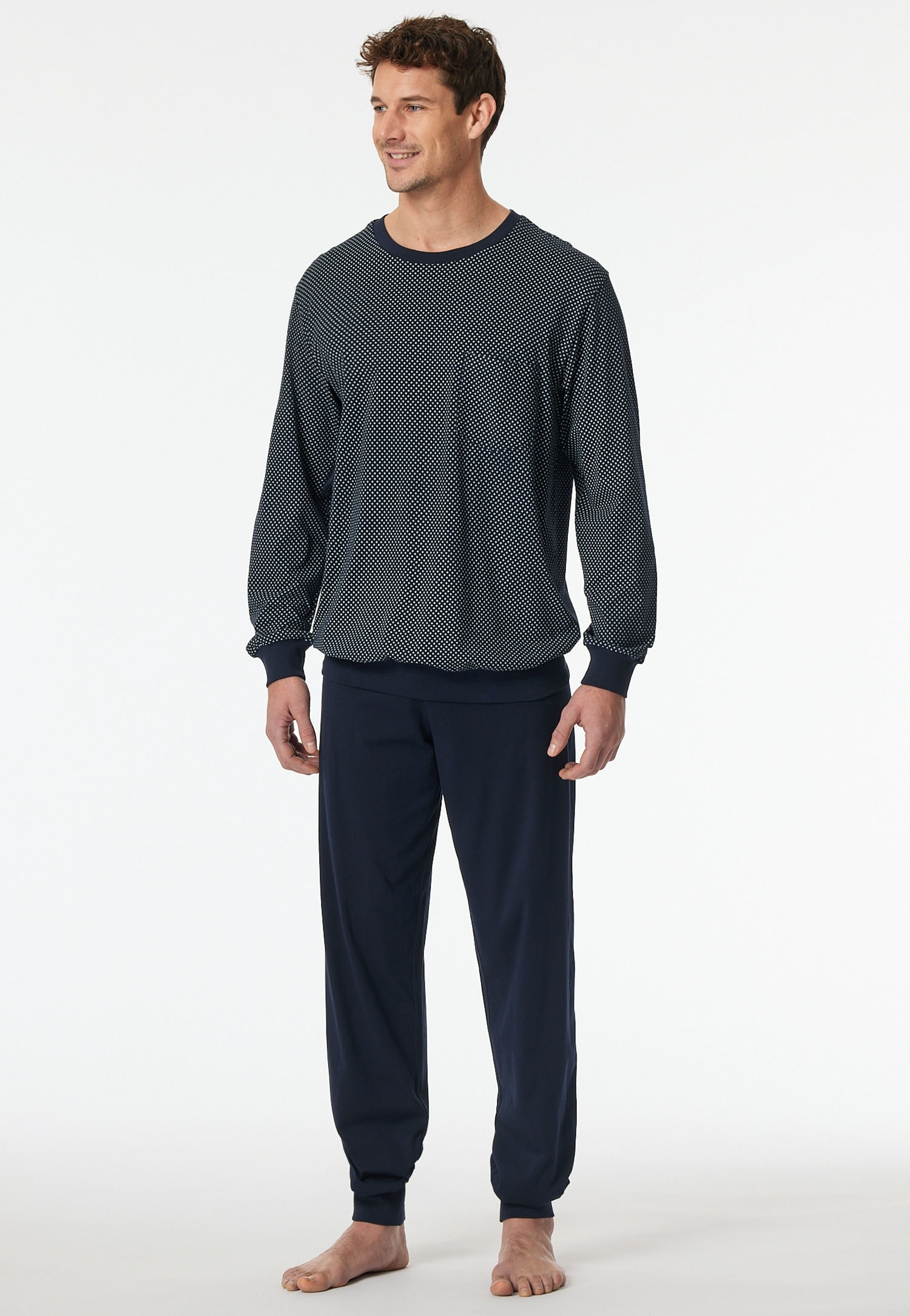 Schiesser Schlafanzug "Comfort Essentials", 2 Stk. mit gestreiftem Oberteil günstig online kaufen