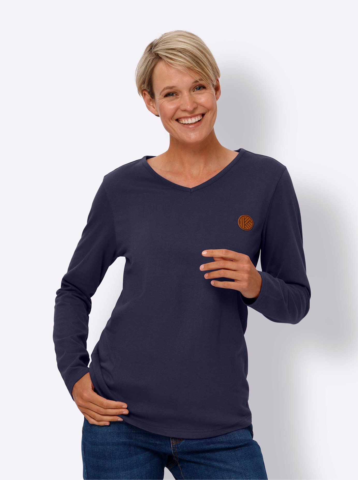 Classic Basics V-Shirt "Langarm-Shirt", (1 tlg.) günstig online kaufen
