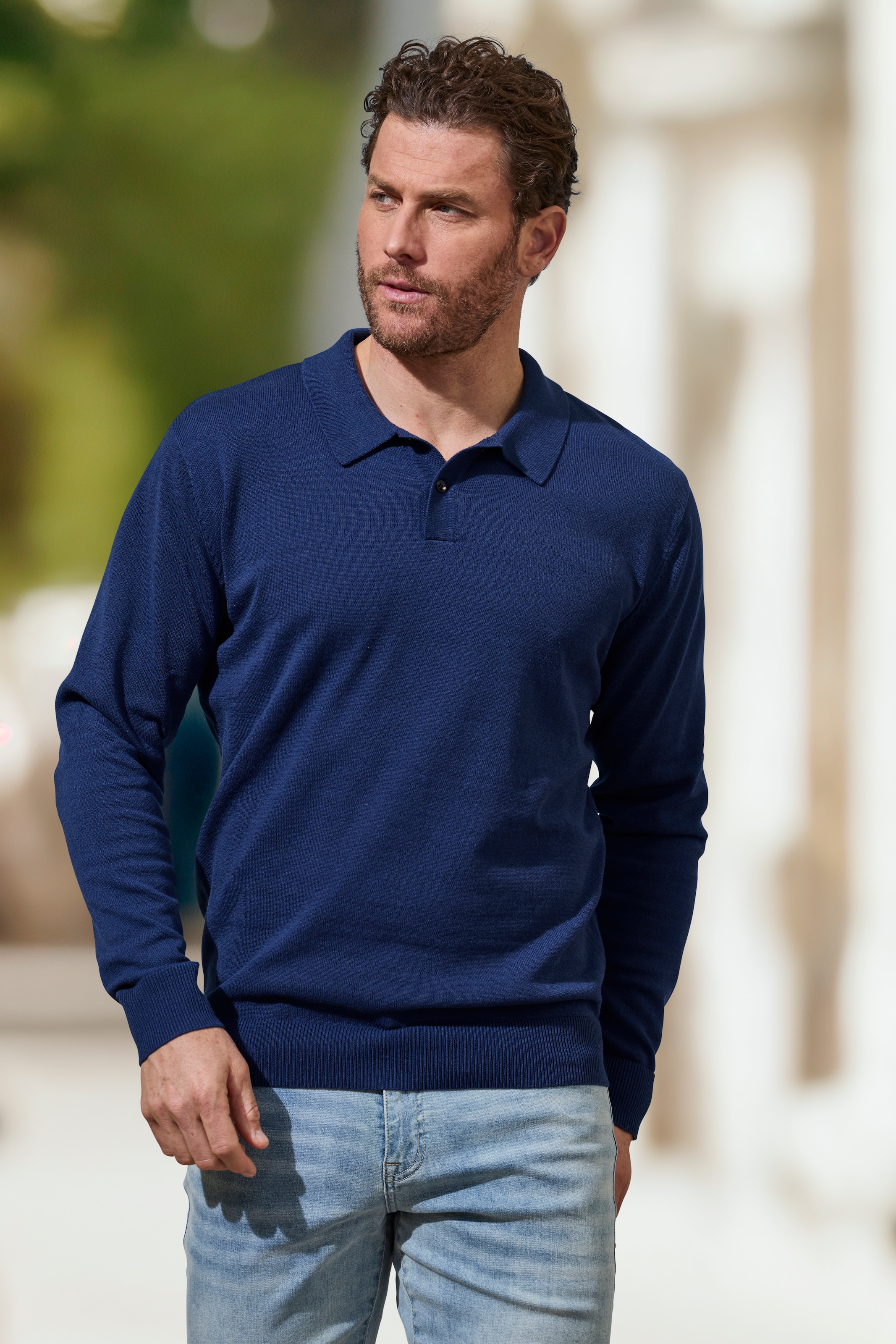 H.I.S Strickpullover, mit Polokragen und kleiner Knopfleiste, pflegeleichte günstig online kaufen