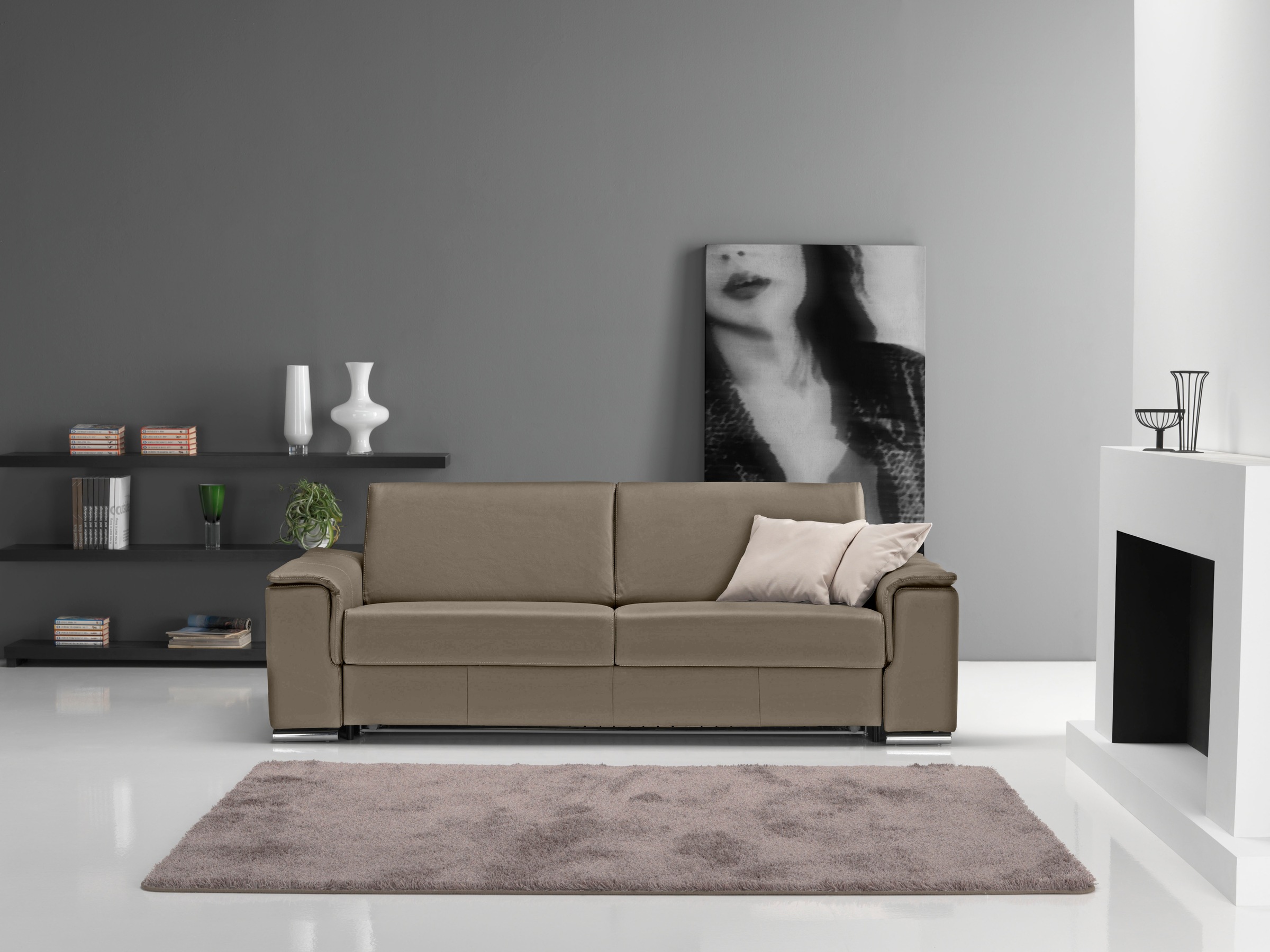 Egoitaliano Schlafsofa »Cecilia, modern & elegant, erstklassiger Sitzkomfort, Dauerschläfer«, inkl. Matratze und hochwertigem Metallbettrahmen, toller Schlafkomfort