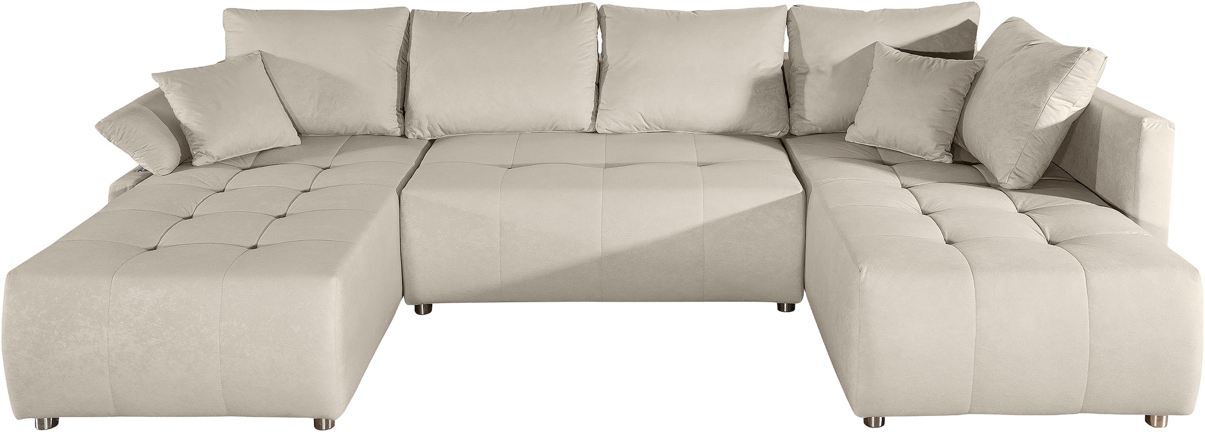 COLLECTION AB Wohnlandschaft »Funtastic U-Form, B:288 cm, Schlaffunktion, Bettkasten, auch in Cord« Schlaffunktion, Bonnelfederkern, Rückenkissen, Armteilverstellung