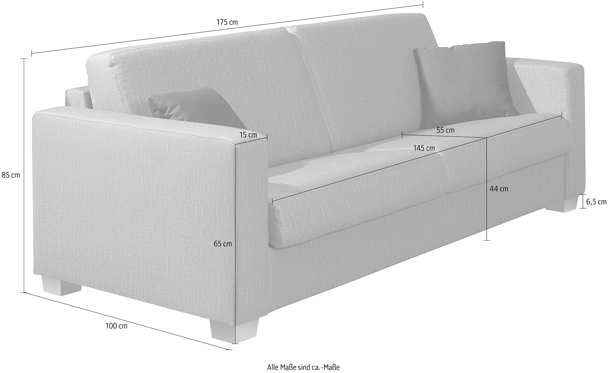 alina Schlafsofa »Verdi«, mit echter Kaltschaummatratze, zum Ausklappen, Breite 175 cm