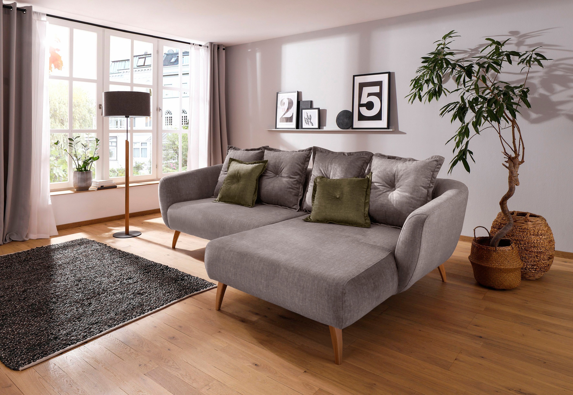 Home affaire Ecksofa "Baggio formschöne Polsterecke, bequem, Breite 277cm, günstig online kaufen