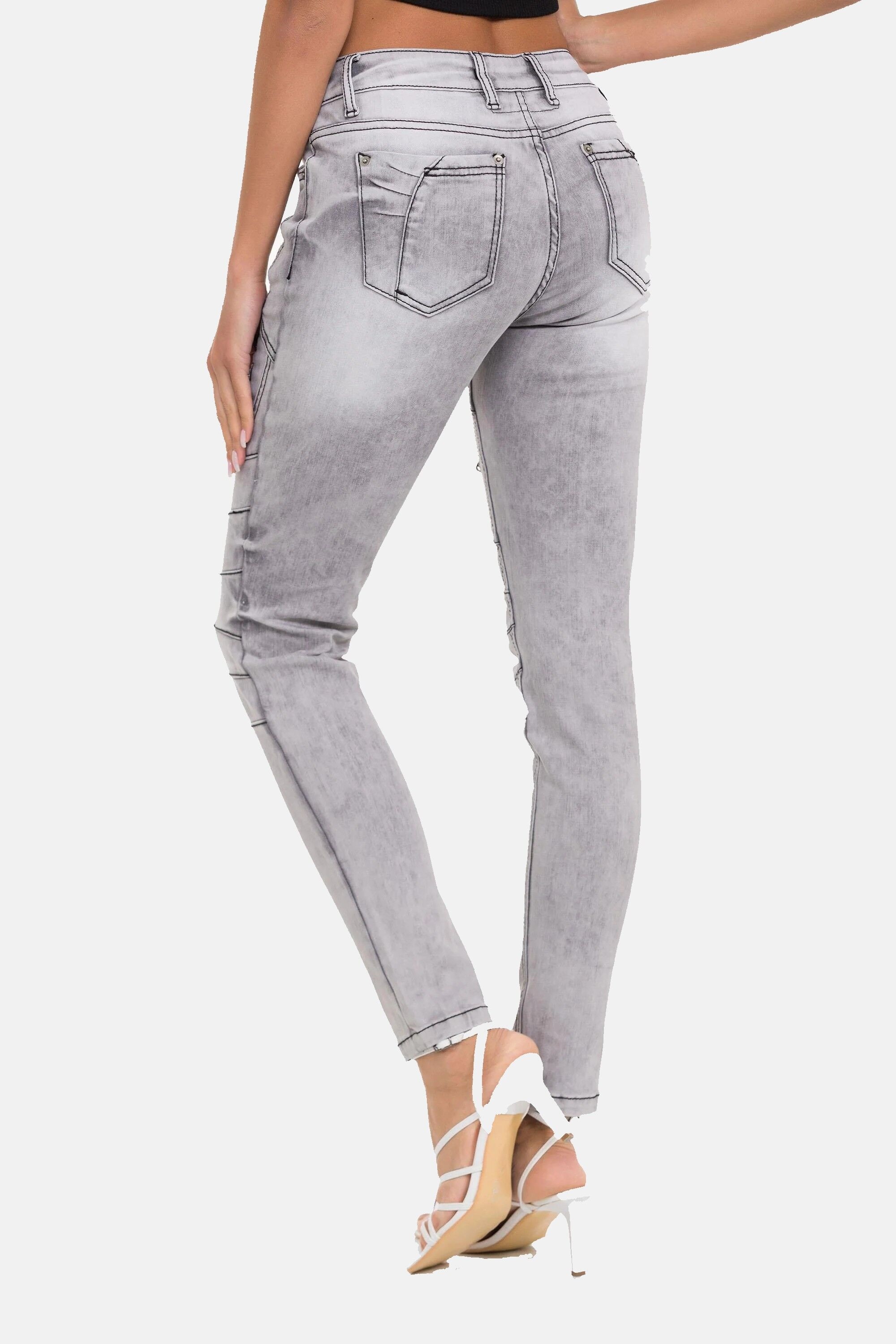 Cipo & Baxx 5-Pocket-Jeans »WD501« Auffällige Zipp-Details & Ziernähte