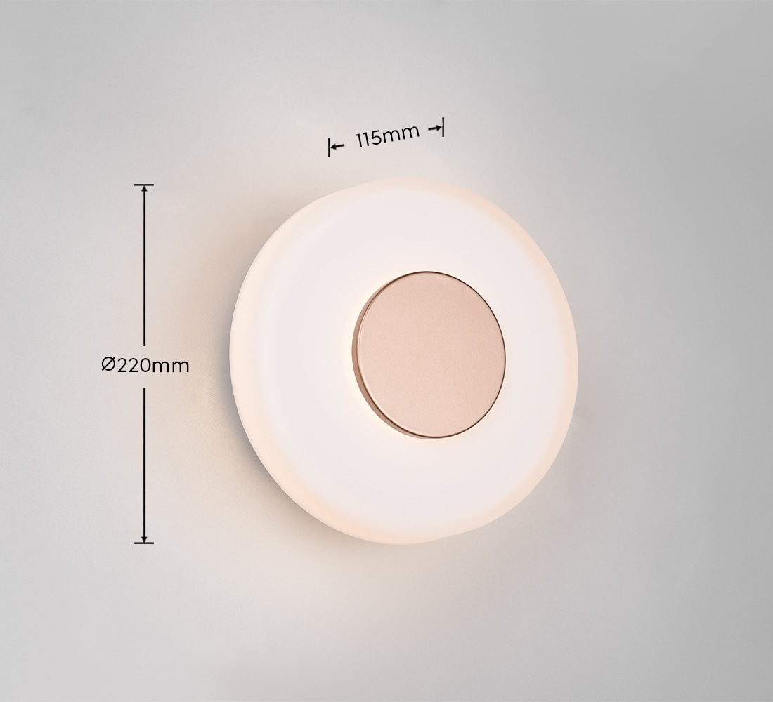 TRIO Leuchten LED Wandleuchte »CELESTE, LED Wandlampe aus Metall und Glas Ø 22cm, 10W 1100 Lumen«, 1 flammig, Leuchtmittel LED-Board | LED fest integriert, 3-Stufen dimmbar über Wandschalter, elegante moderne Wandlampe Flur