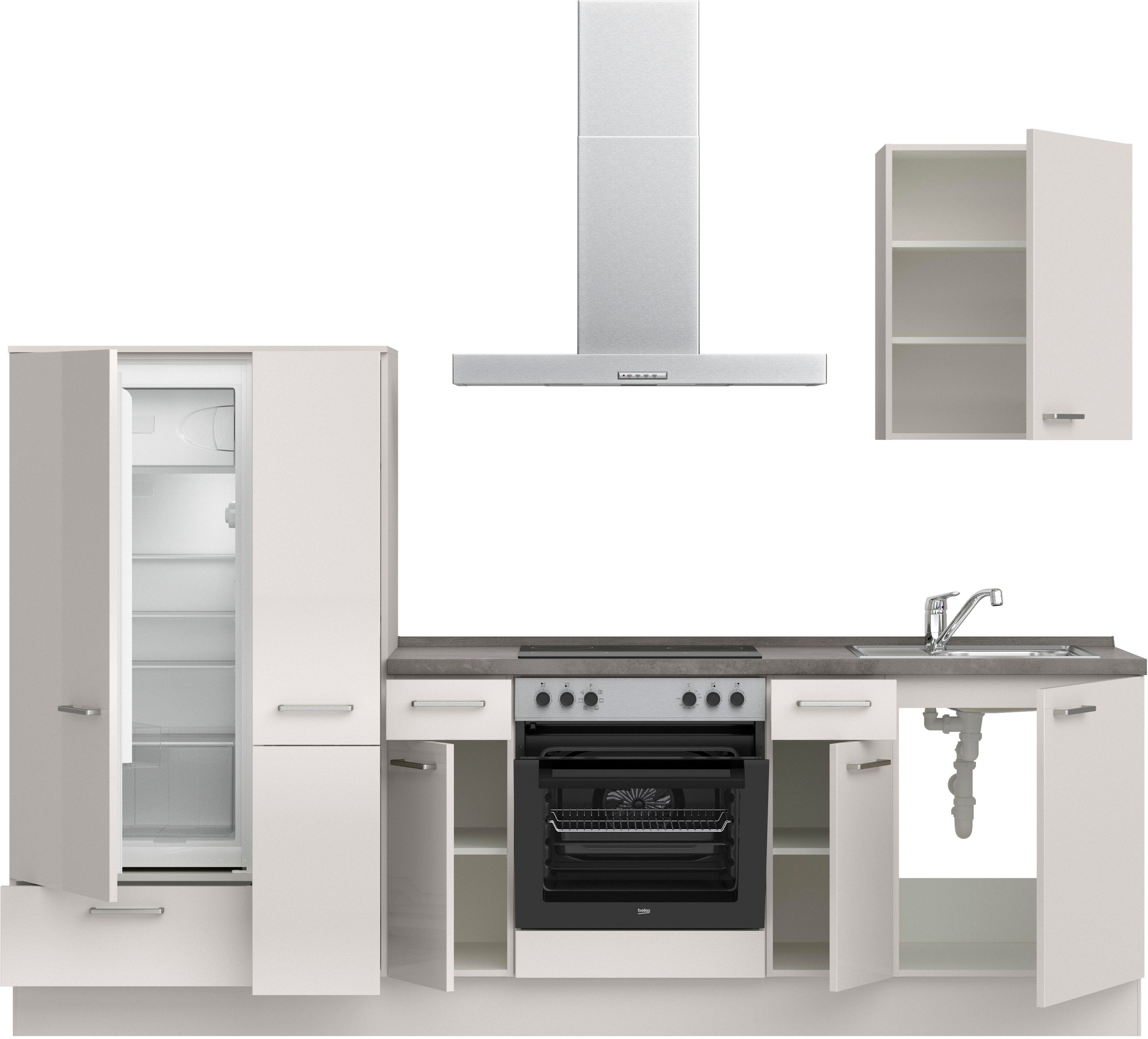 nobilia® Küchenzeile »"Flash I"«, vormontiert, Ausrichtung wählbar, Breite 270 cm, wahlw. mit E-Geräten