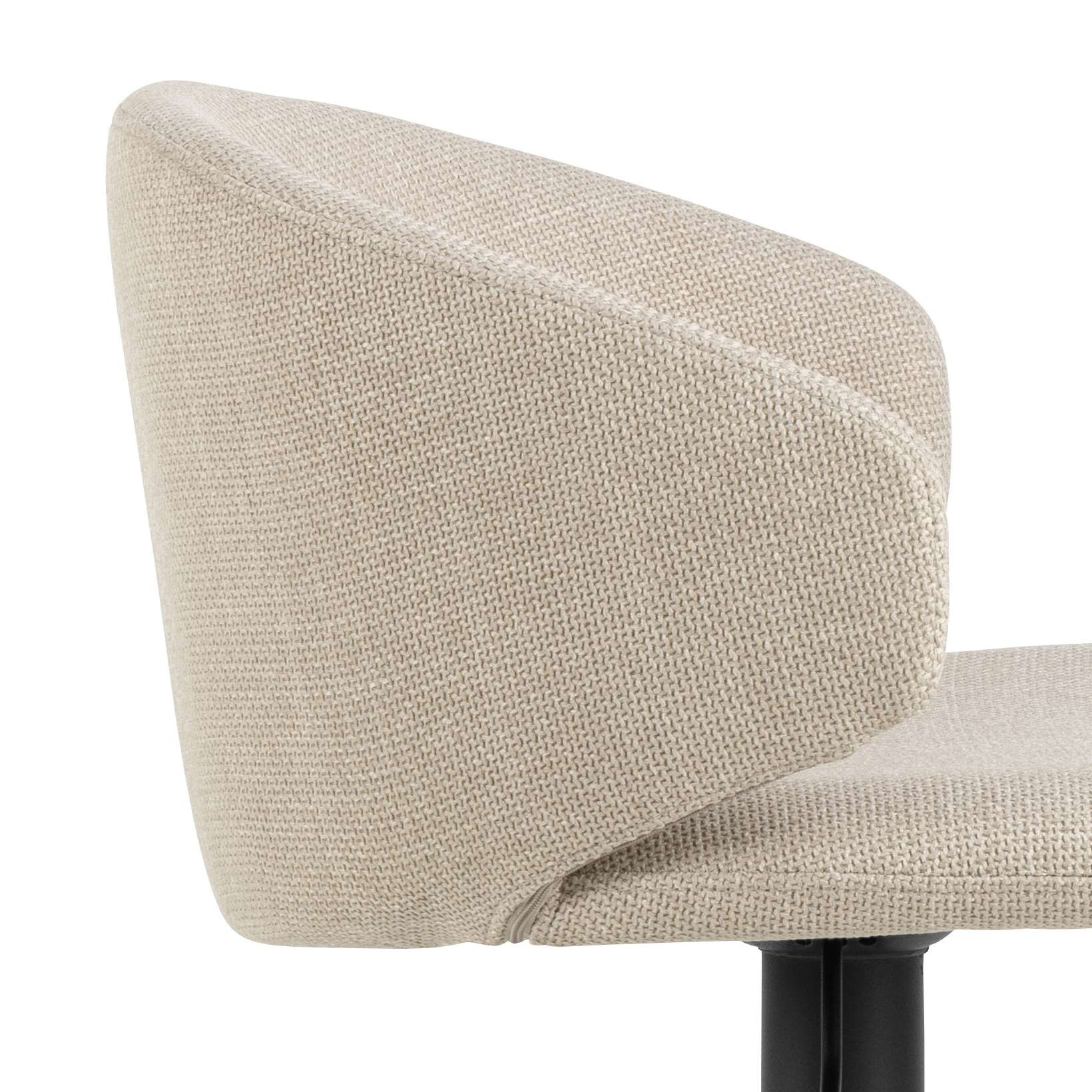 ACTONA GROUP Barhocker »Ella«, (Set, 2 St., 2 stk), Barhocker, Basel beige, Trompete Gestell matt schwarz rau, 2 Stk