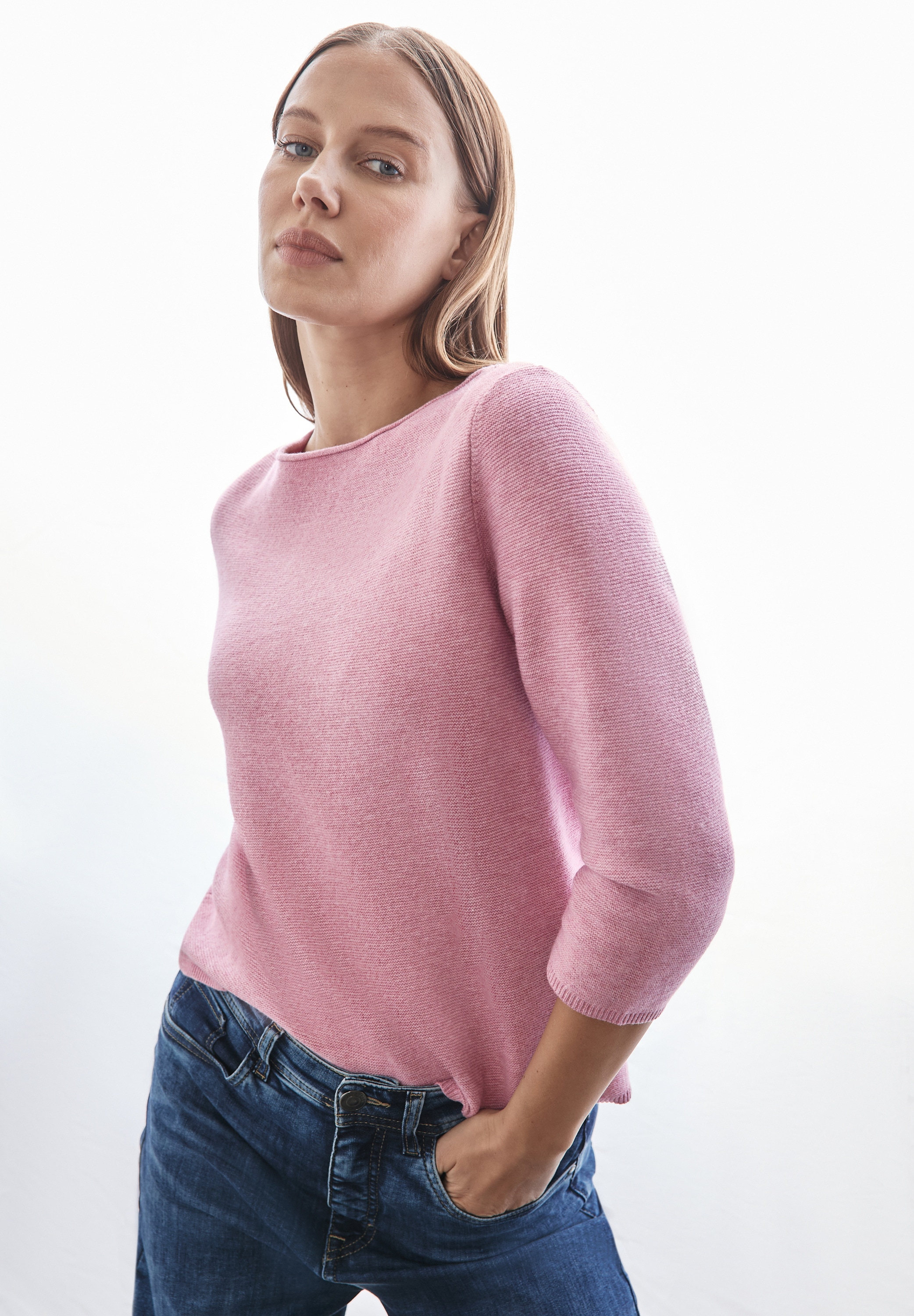 STREET ONE Strickpullover, mit U-Boot-Ausschnitt und 3/4-Arm günstig online kaufen