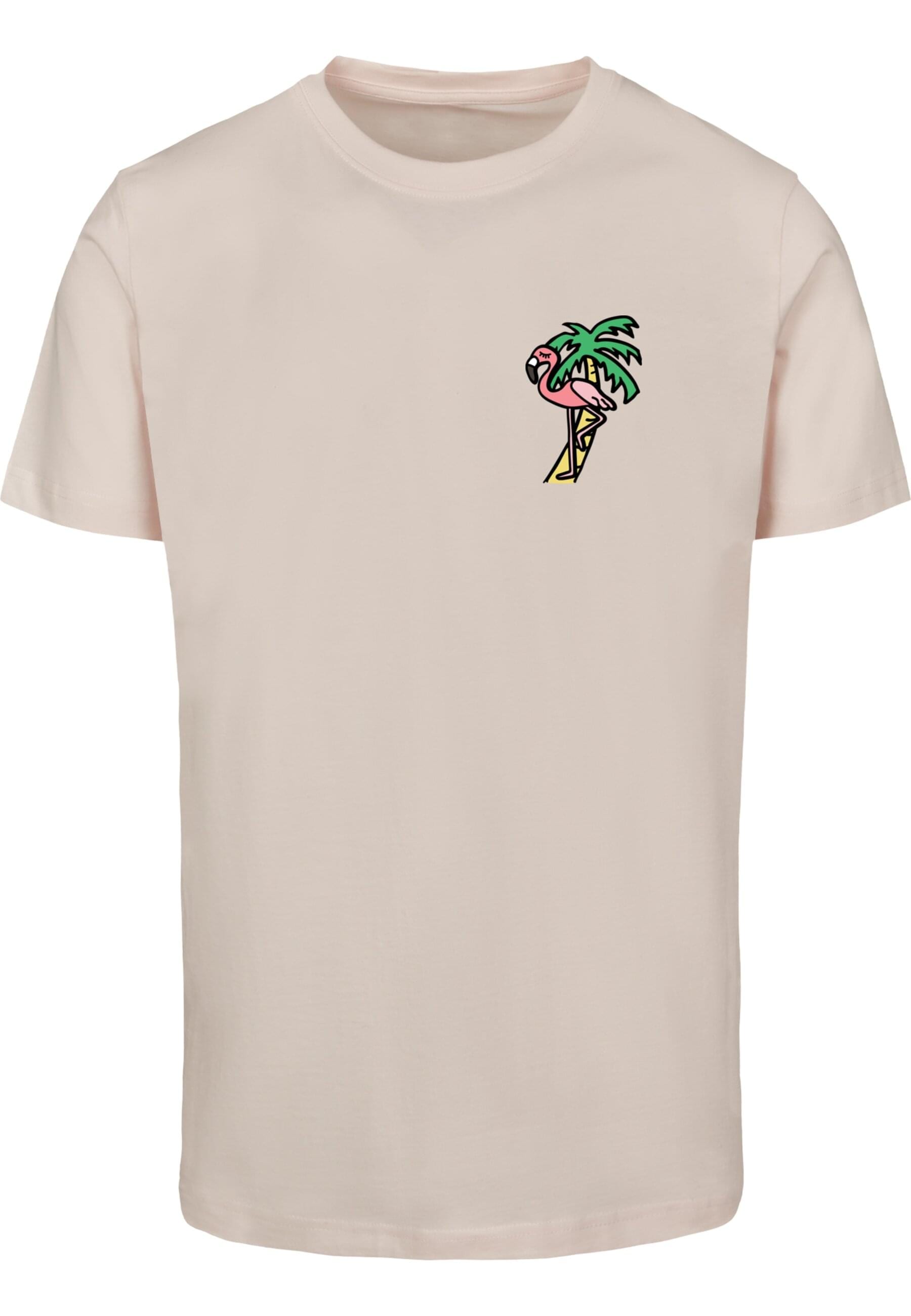 MisterTee Kurzarmshirt "MisterTee Herren Flamingo T-Shirt Round Neck" 1 Stk günstig online kaufen