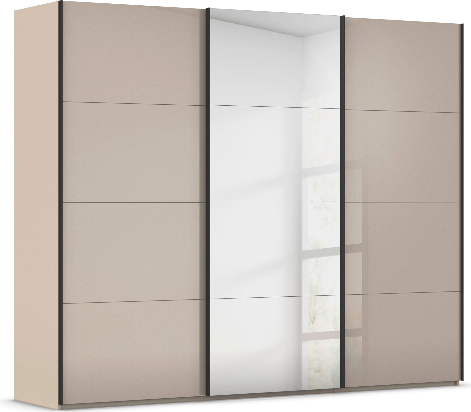 rauch "Kleiderschrank Schrank Garderobe Schlafzimmerschrank SCALE-FYRA" edle viergeteilte Türen Spiegel/Glas-Mix viele Farben MADE IN GERMANY