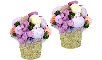 I.GE.A. Kunstblume »Gesteck aus Blüten Eier«, (2 St.), Im Topf, 2er Set, Blumengesteck kaufen