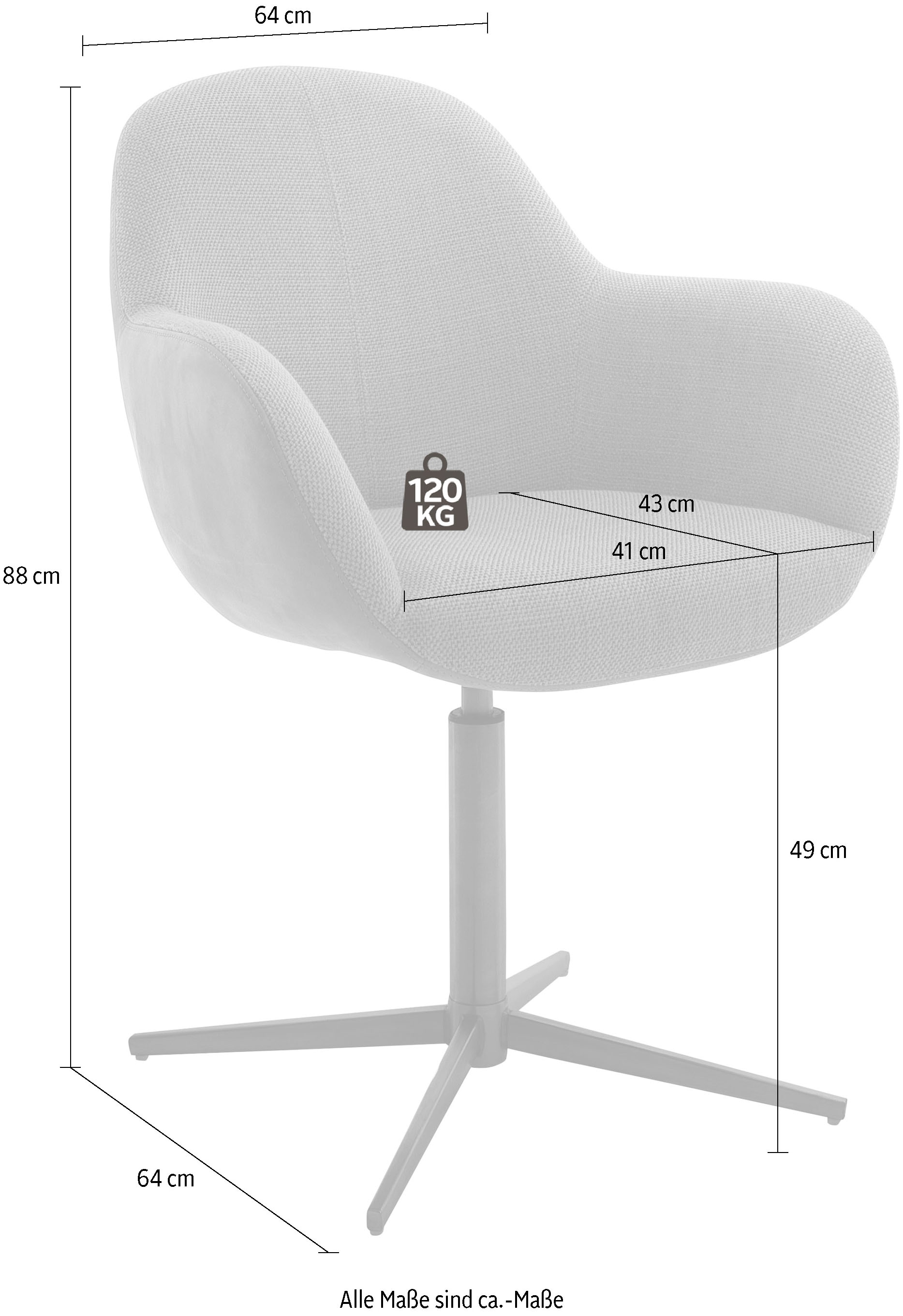 Black Esszimmerstuhl mit furniture MCA 2 | Nivellierung Friday St., BAUR 360°drehbar (Set), Stuhl »Melrose«,