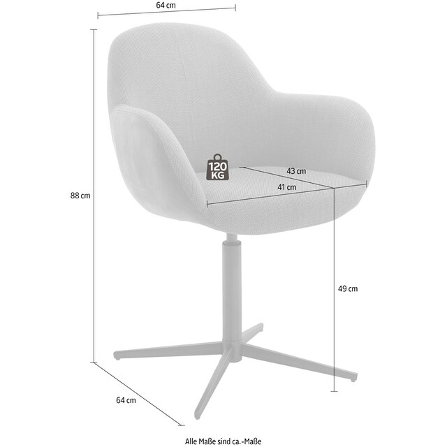 Black Friday MCA furniture Esszimmerstuhl »Melrose«, (Set), 2 St., Stuhl  360°drehbar mit Nivellierung | BAUR