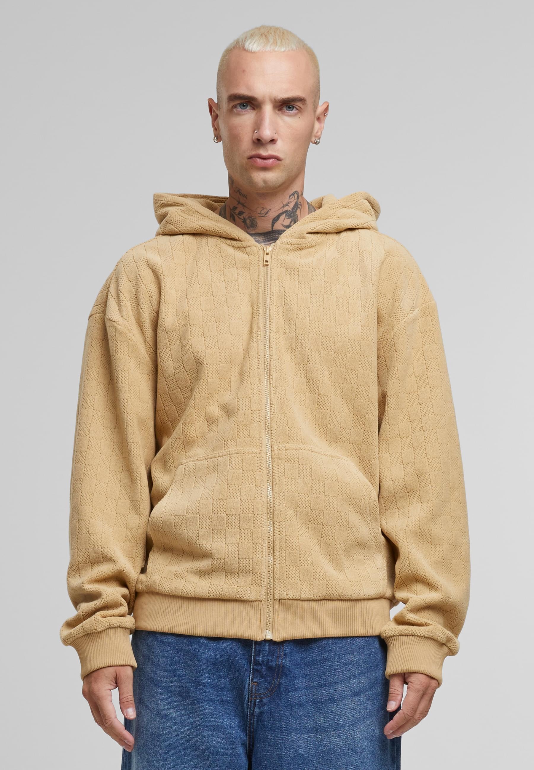 URBAN CLASSICS Sweatjacke »Urban Classics Jaquard Velvet Zip-Hoody«