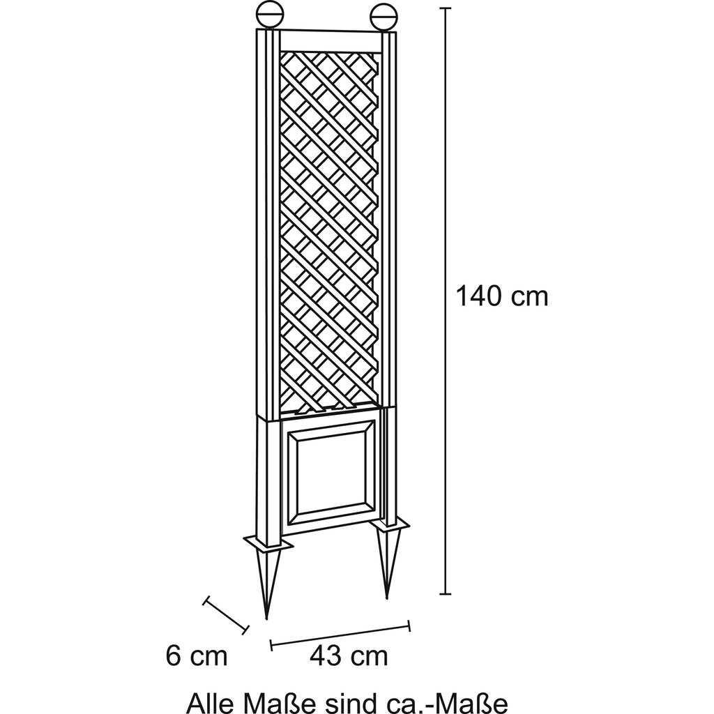 KHW Spalier, BxTxH: 43x6x140 cm, weiß