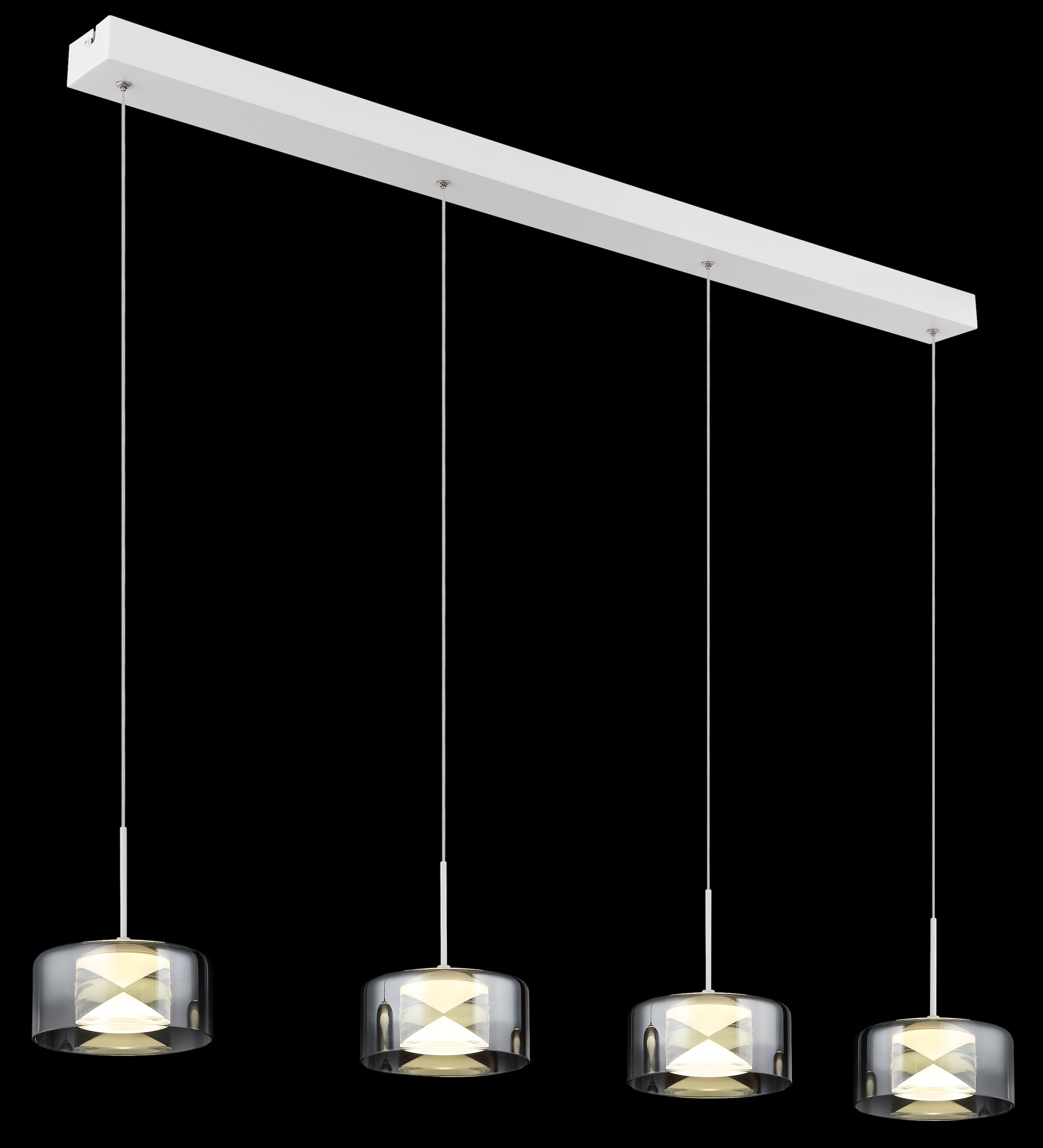 GLOBO LIGHTING Hängeleuchte »BELINDA« LED-Modul 1 Stk. Warmweiß Hängeleuchte Weiß, Rauchglas, E27, höhenkürzbar