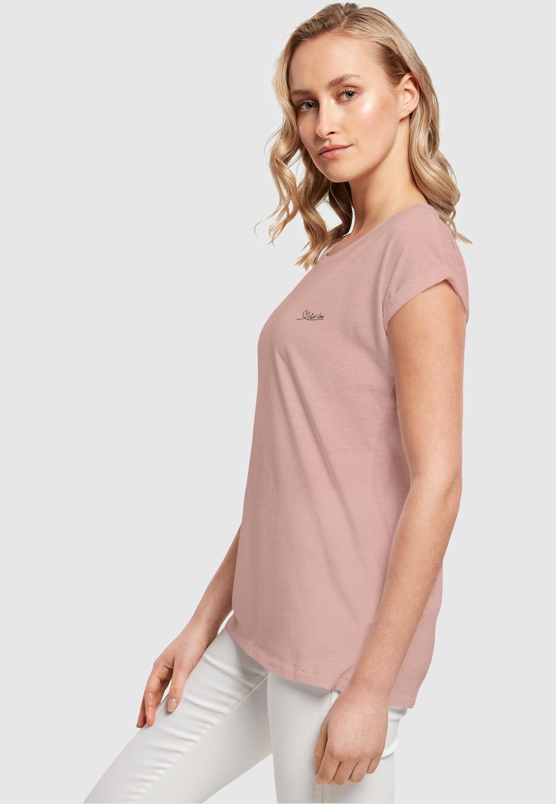 Merchcode T-Shirt »Merchcode Damen Ladies Just love Extended Shoulder Tee«, (1 tlg.)