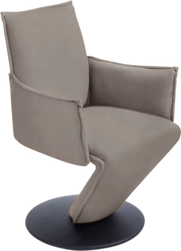 K+W Komfort & Wohnen Esszimmerstuhl "Drive, Drehstuhl" () Sessel mit federnder Sitzschale, Drehteller in Metall schwarz Struktur