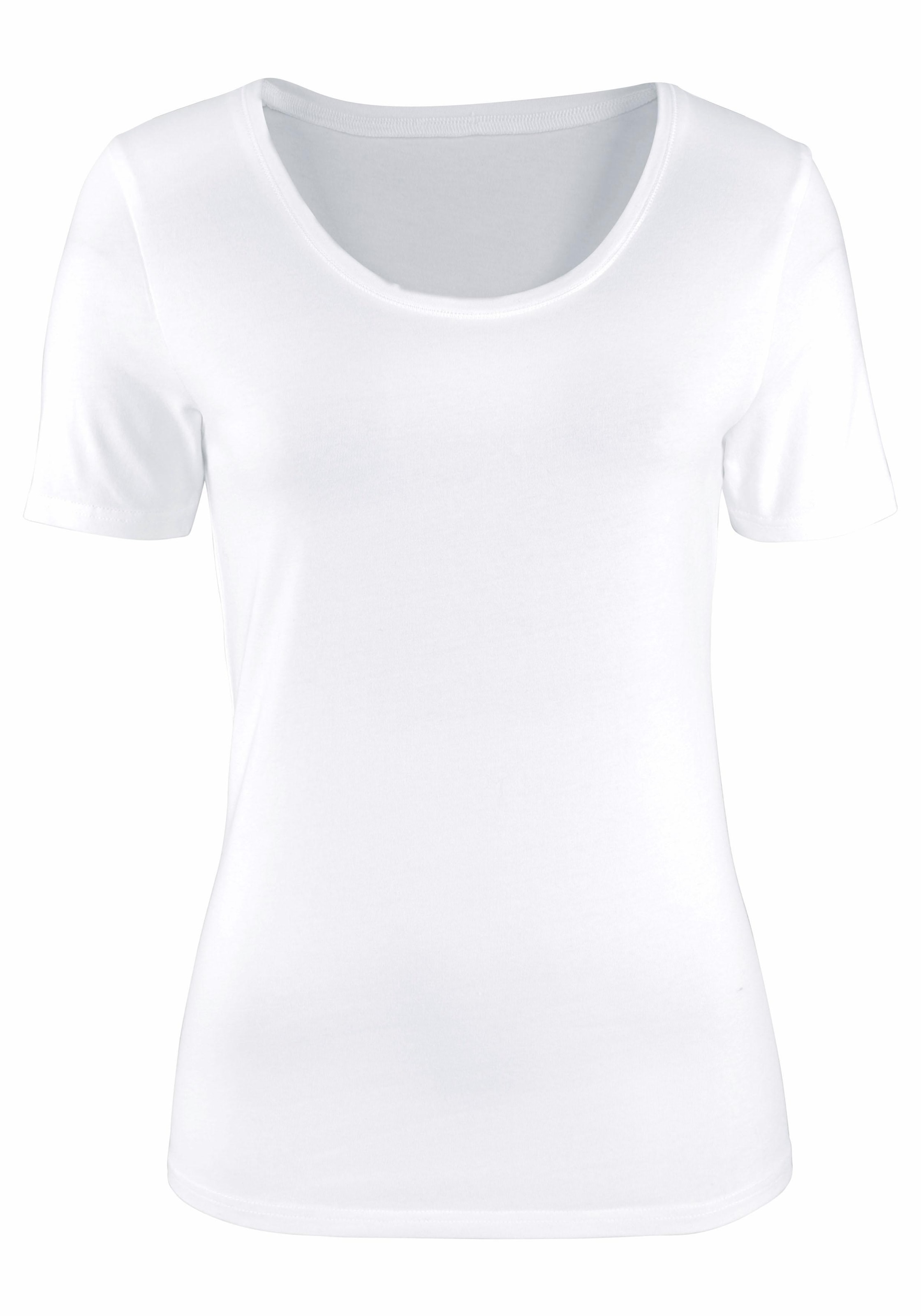 Vivance T-Shirt »aus elastischer Baumwoll-Qualität«, (2er-Pack)