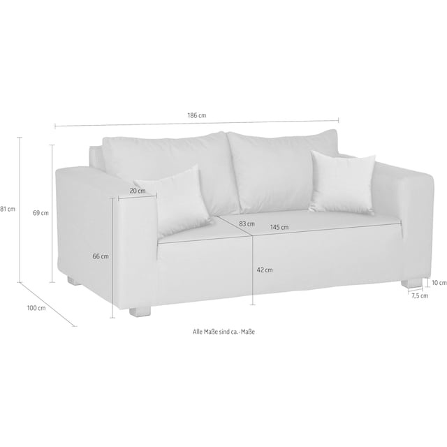 Fink 2-Sitzer »CARLO«, für Outdoor geeignet, UV beständig, Breite 186 cm  kaufen | BAUR