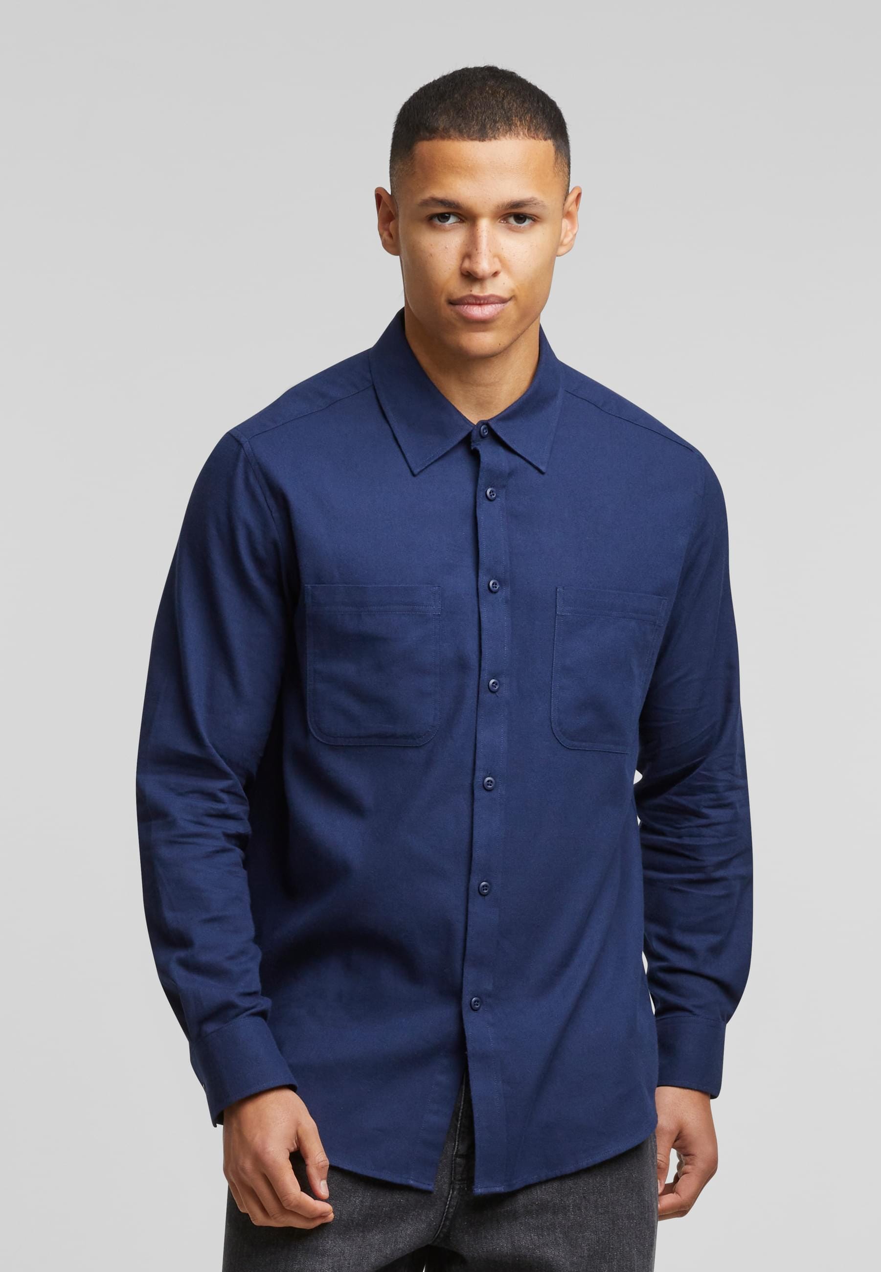 URBAN CLASSICS Langarm-Poloshirt »Urban Classics Herren Flanell Shirt«, (1 tlg.)