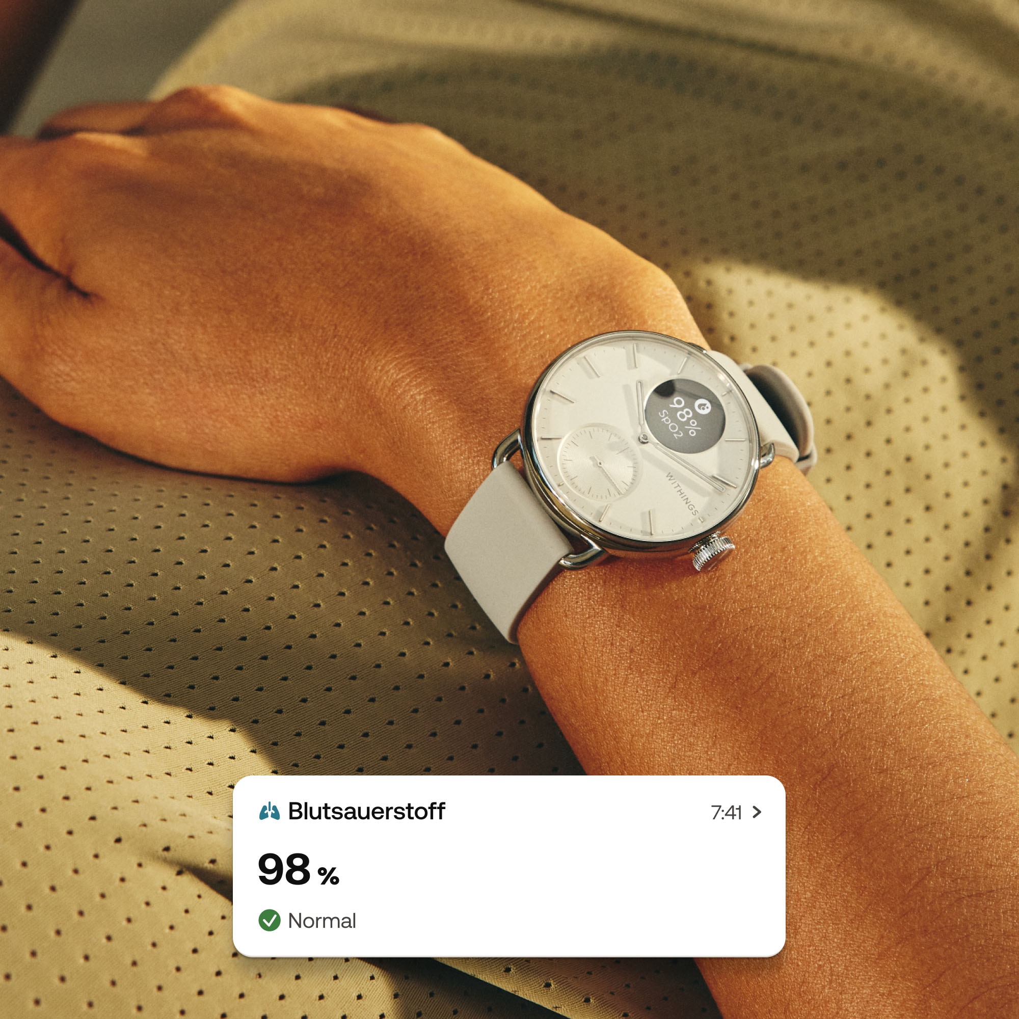 Withings Smartwatch »ScanWatch 2 38mm«, HealthSense OS,)