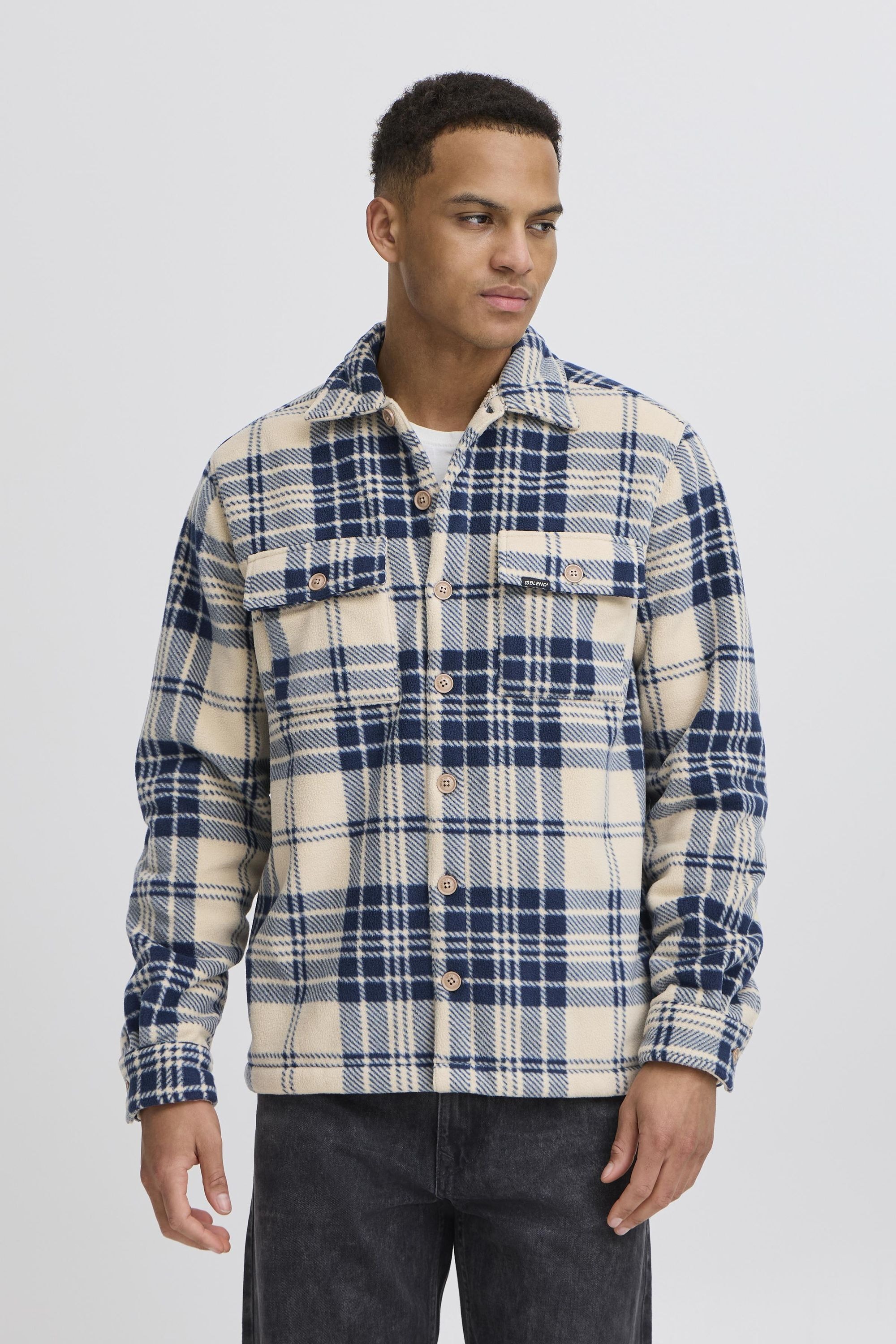 Blend Hemdjacke "BHBAKI" ohne Kapuze Karierte Hemdjacke mit Brusttaschen günstig online kaufen