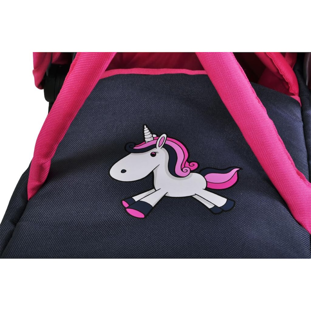 Knorrtoys® Kombi-Puppenwagen »Ruby - UMA. Das Einhorn, blau mit Wickeltasche«