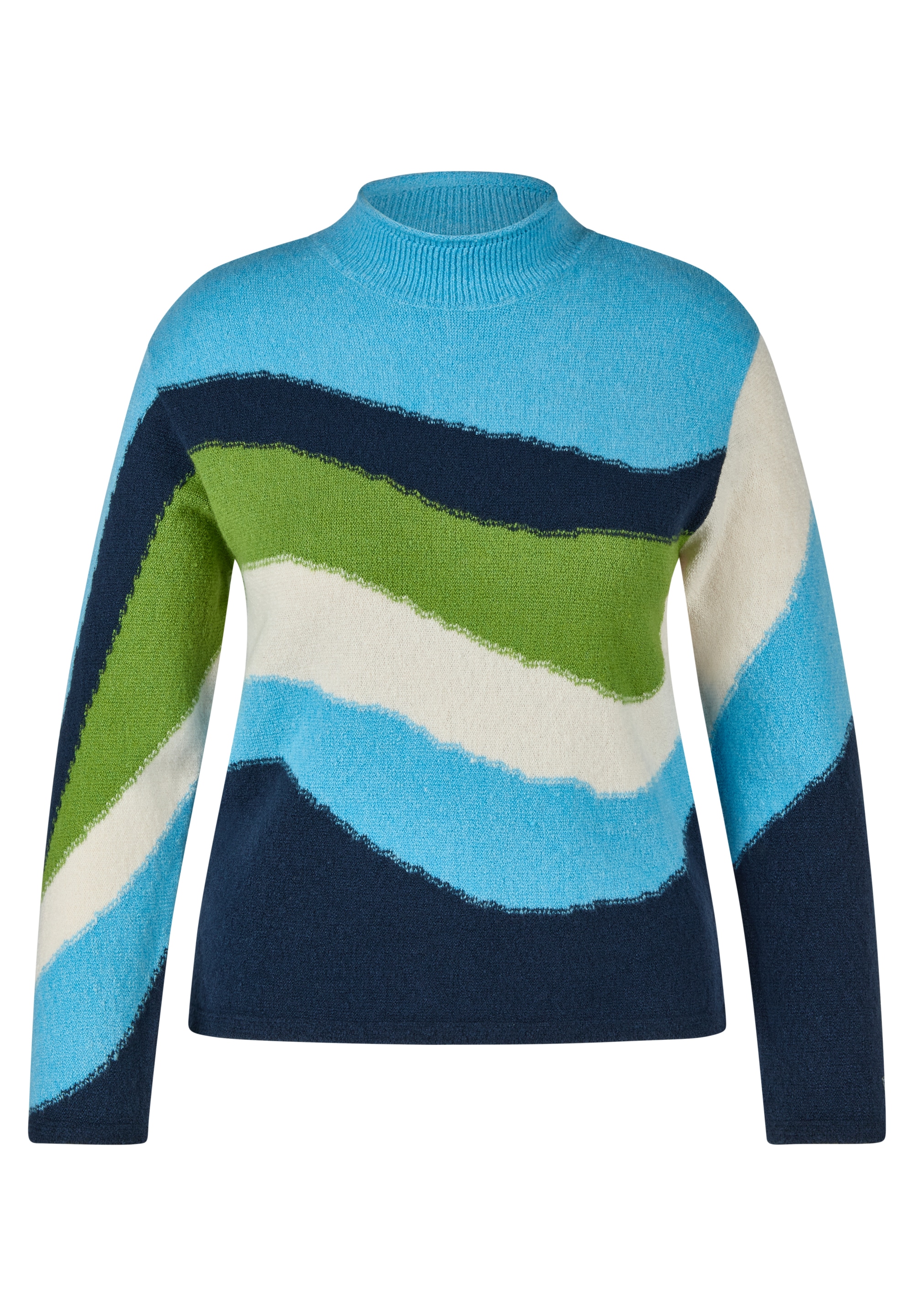 Rabe Strickpullover im Colorblocking-Look - gestreift