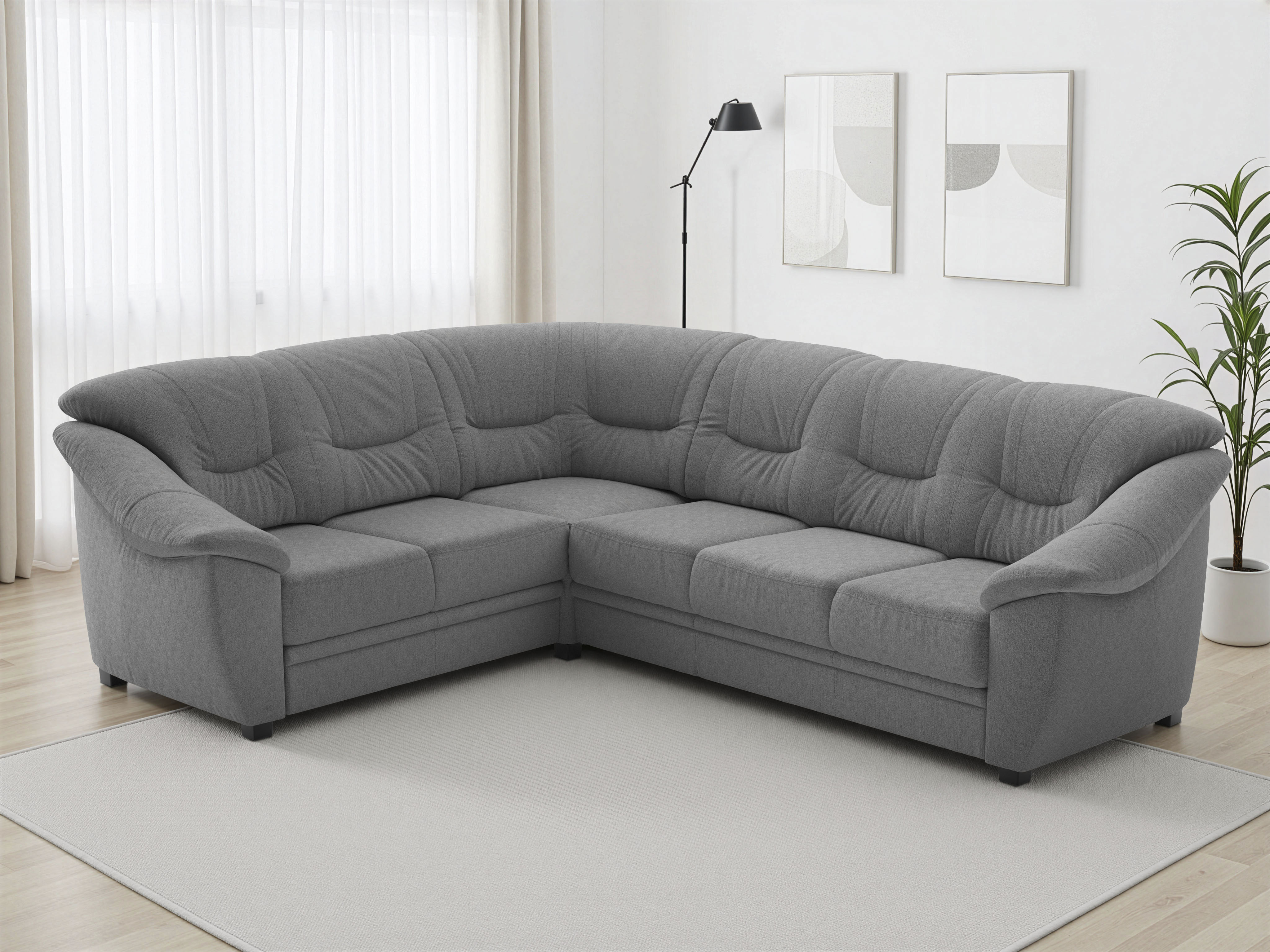 sit&more Ecksofa "Savona L-Form, B. 262 cm, Komfortsitz, Eckcouch mit Stoff- & Lederwahl" optional Schlaffunktion, Liegefl. 120x195 cm
