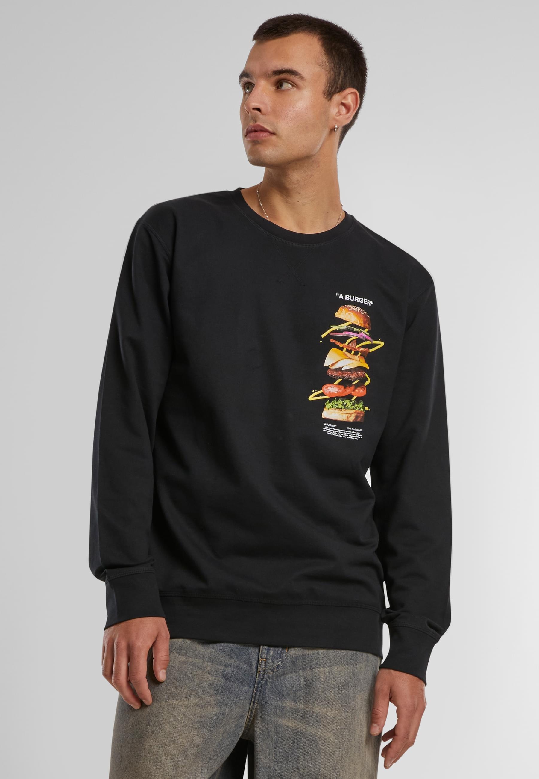 Thumbnail - MisterTee Rundhalspullover "MisterTee Herren A Burger Crewneck", (1 tlg.)