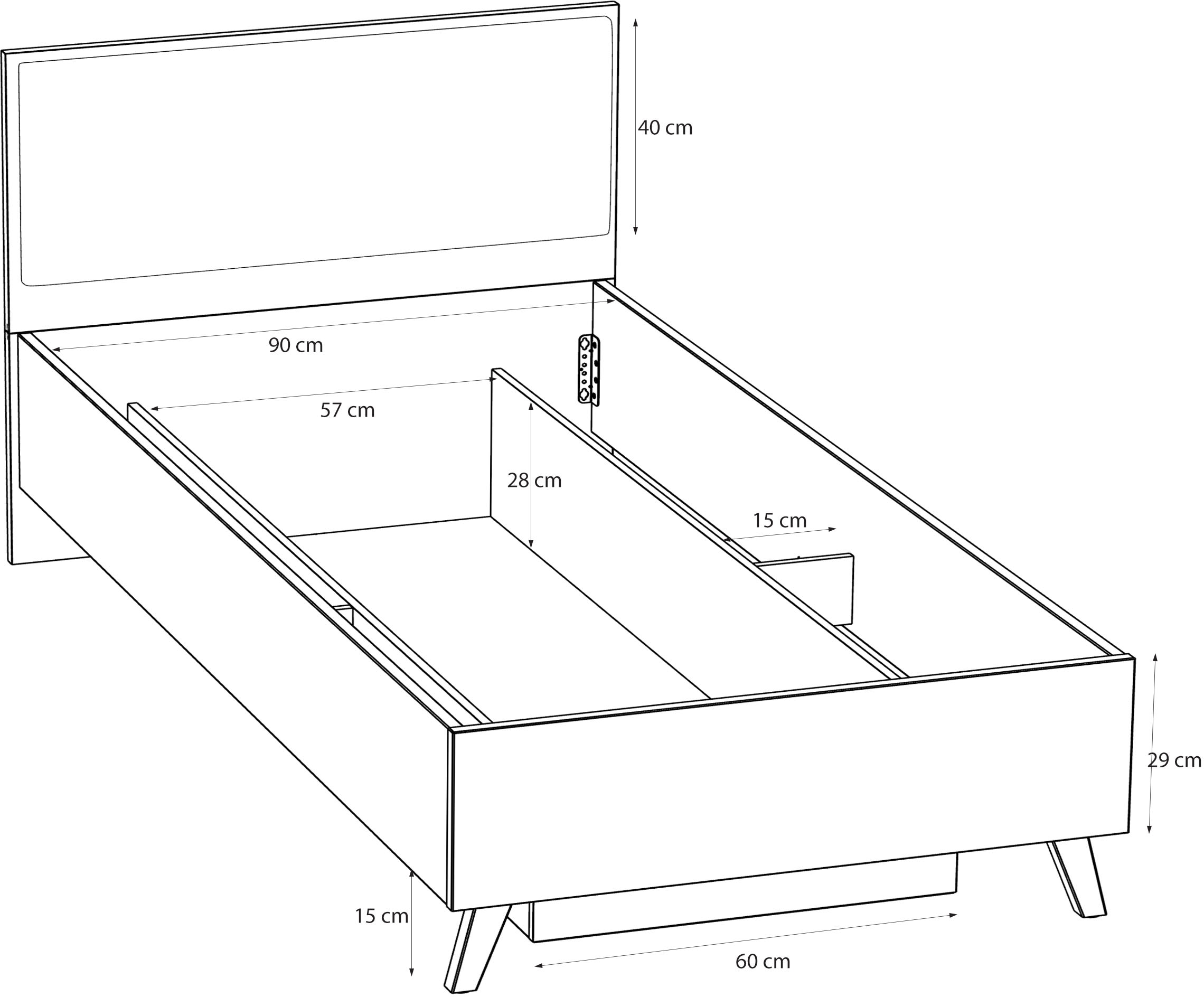 FORTE Stauraumbett »Vankka viel Stauraum, skandinavisches Design, Made in Europe«, aufklappbarer Lattenrost, weitere Produkte zur Serie erhältlich