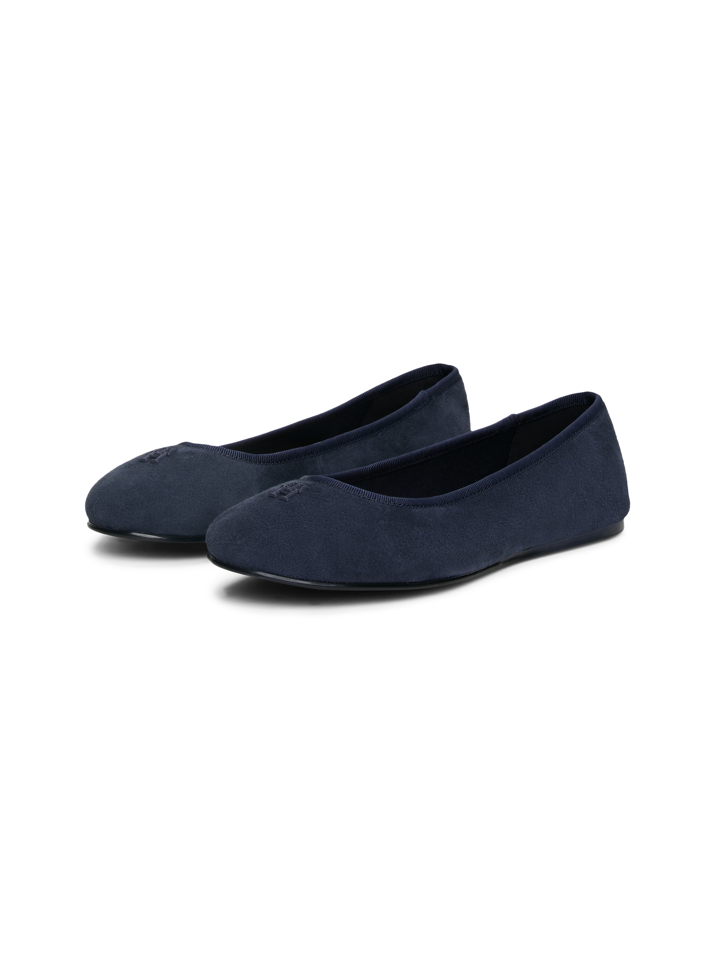 Tommy Hilfiger Ballerina »TH HARDWARE SUEDE BALLERINA«, Flats, Businessschuh, Bequemschuh, Schlupfschuh mit TH-Logo