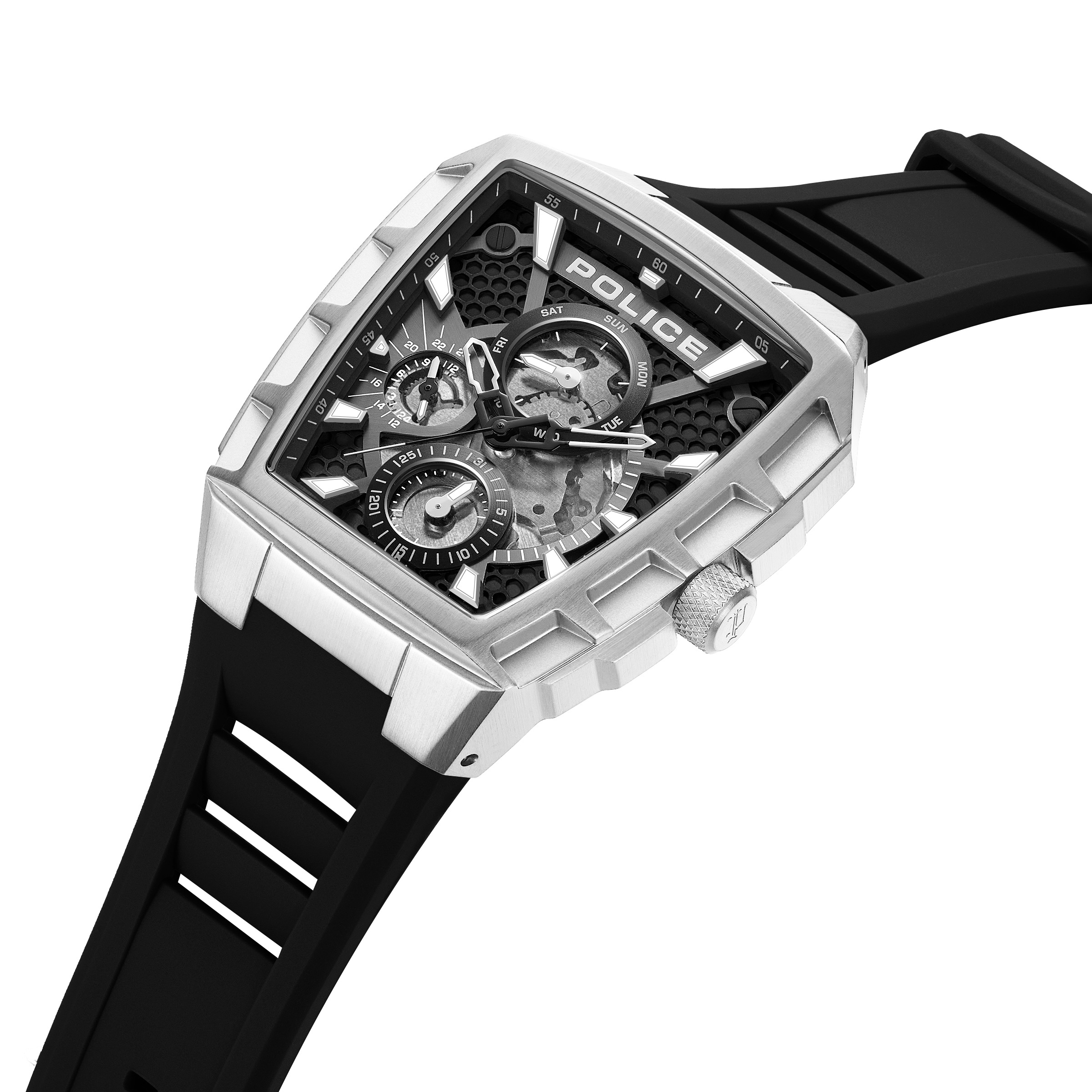 Police Quarzuhr »Tough Gear« Armbanduhr, Herrenuhr, Lederarmband, analog, Tag, Wochentag