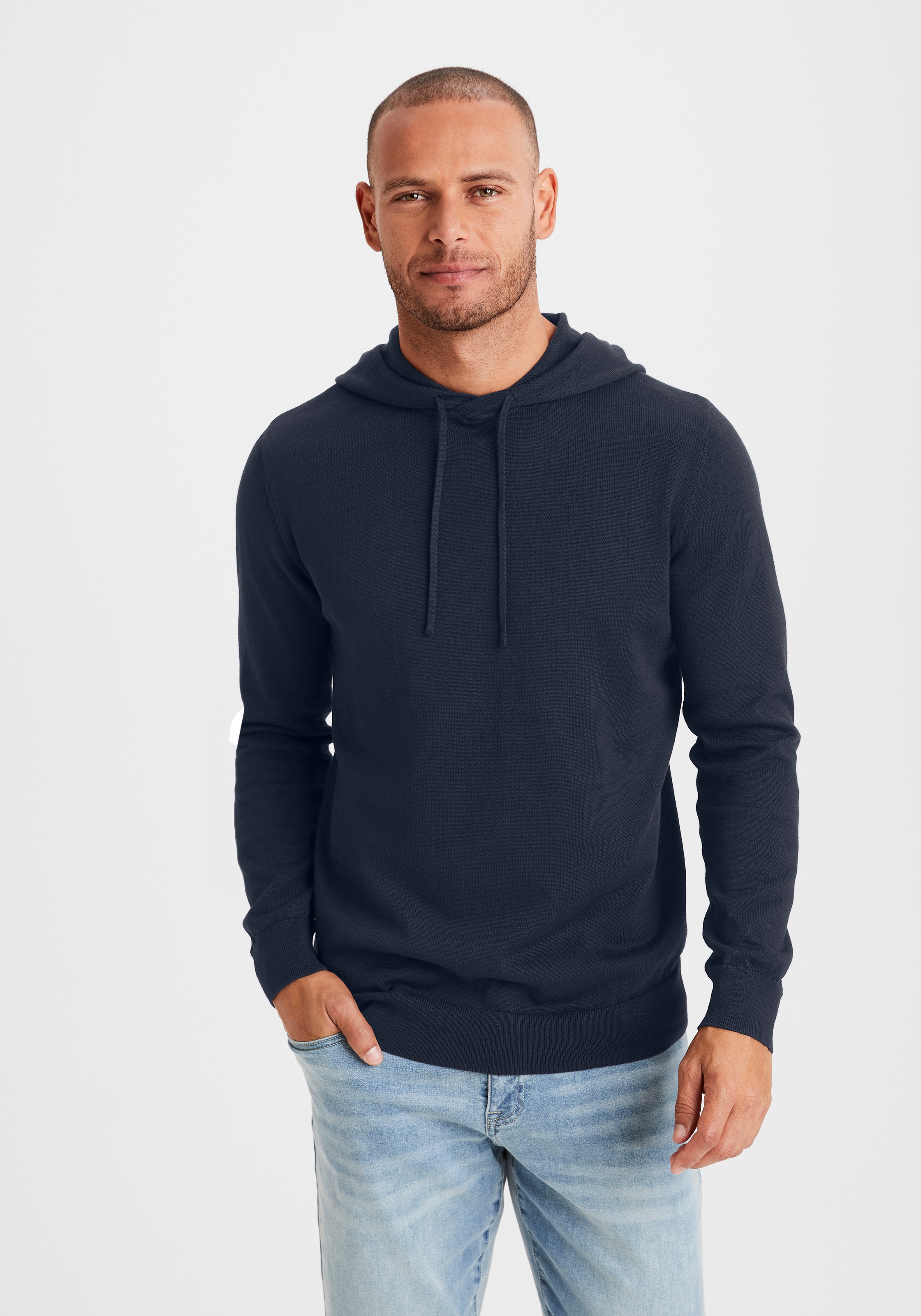 H.I.S Hoodie ", Strickpullover mit Kapuze", Feinstrick aus pflegeleichter B günstig online kaufen