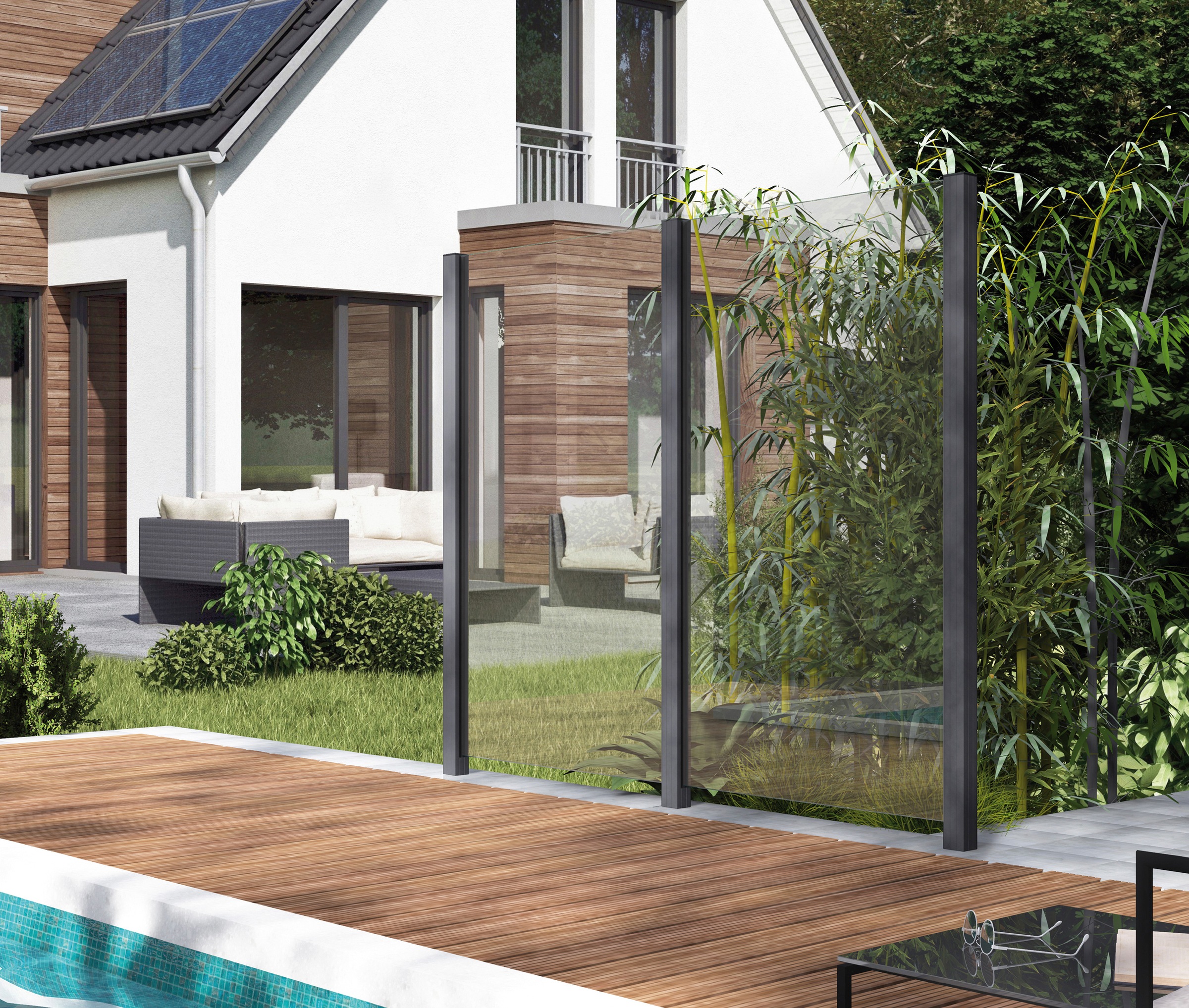 STAKET PRO Zaun Glaszaun, Gesamtlänge: 2,29 m, 3 Pfosten günstig online kaufen