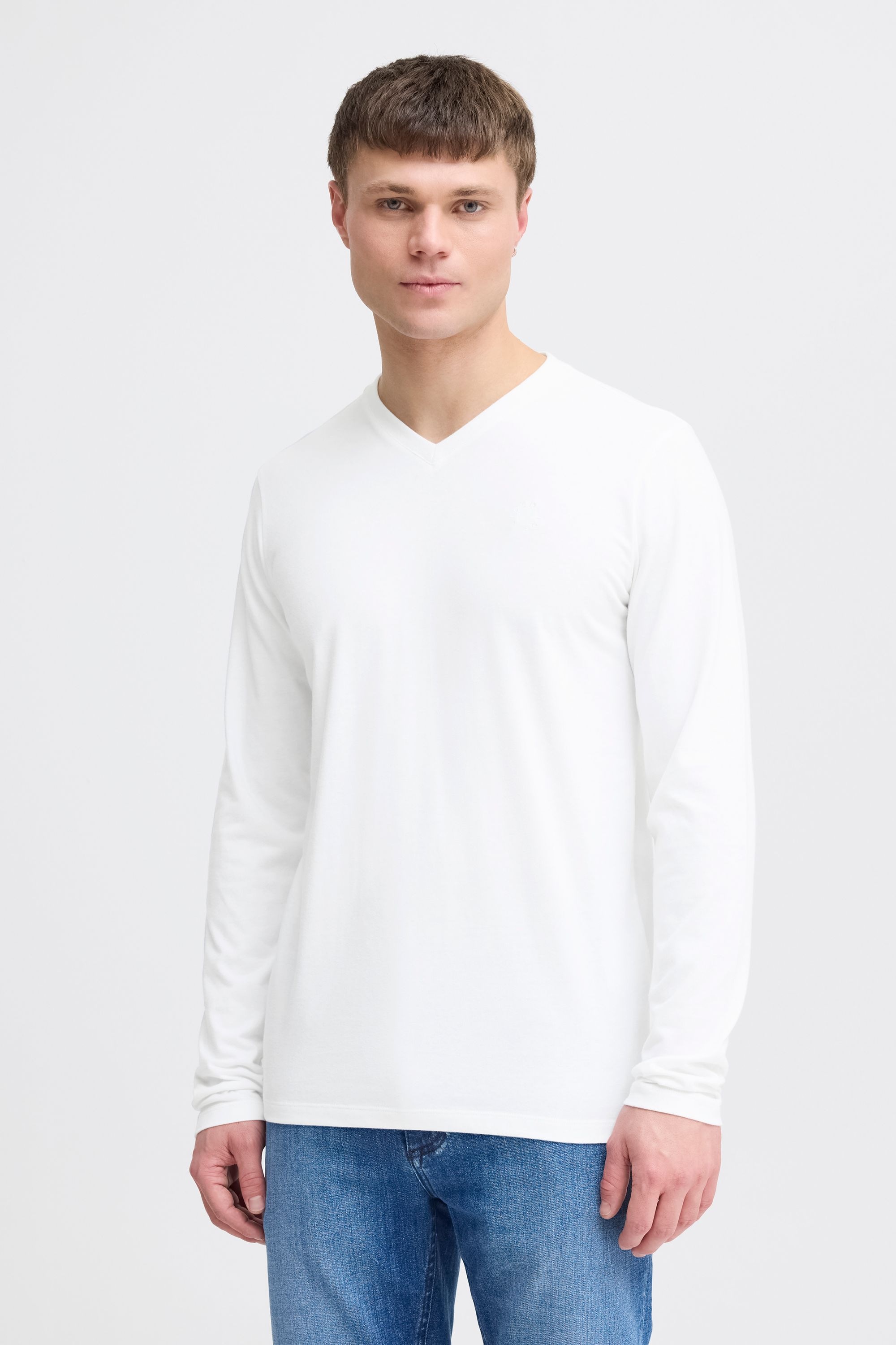 !solid Solid V-Shirt SDODIFAN White M 2