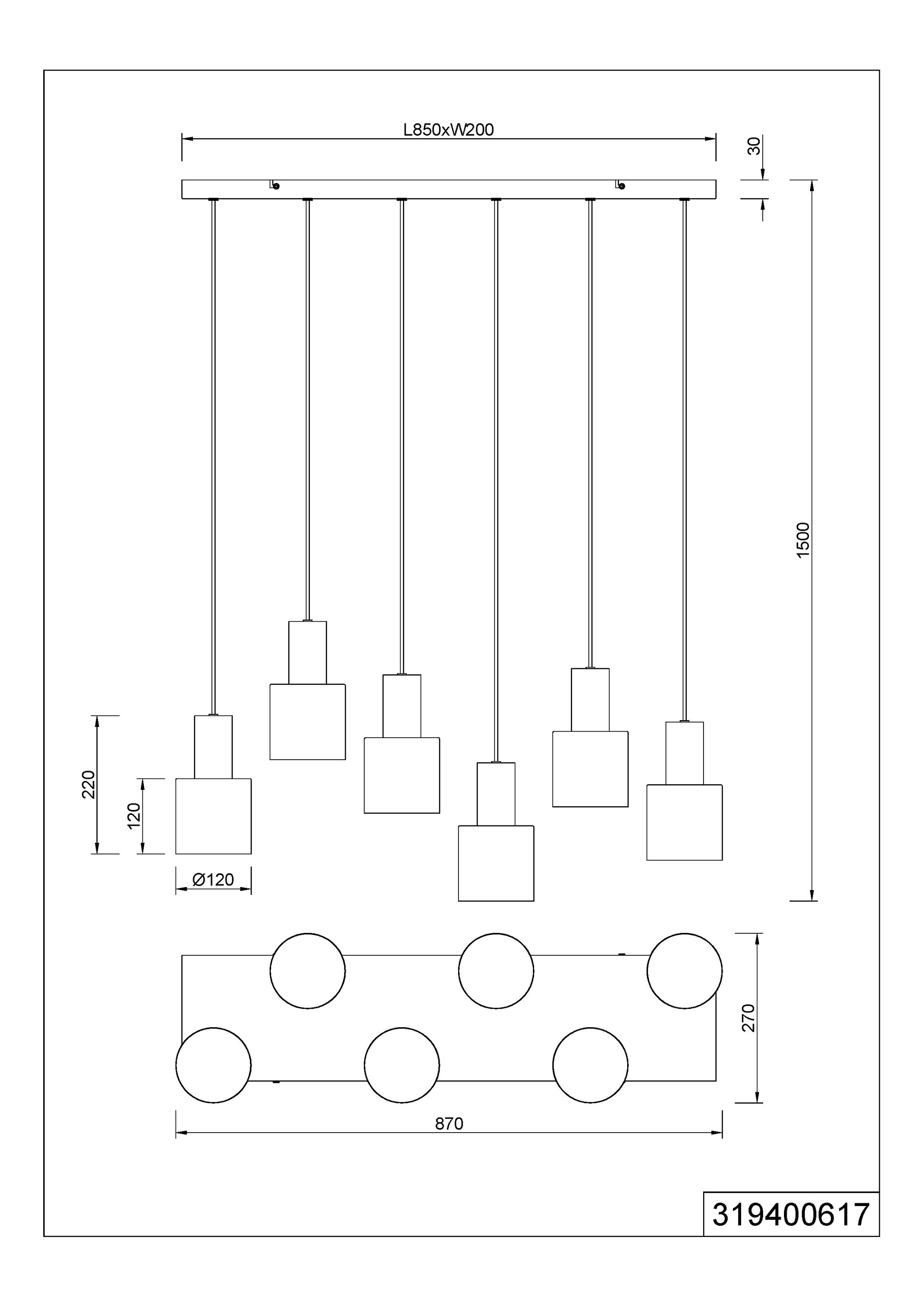 TRIO Leuchten Pendelleuchte »AGUDO, Hängelampe 6-flammig exkl 6xE27 max 40W höhenverstellbar« E27 1 Stk. warmweiß - kaltweiß mehrfarbige Lampenschirme in beige taupe & coffee, Esszimmerlampe