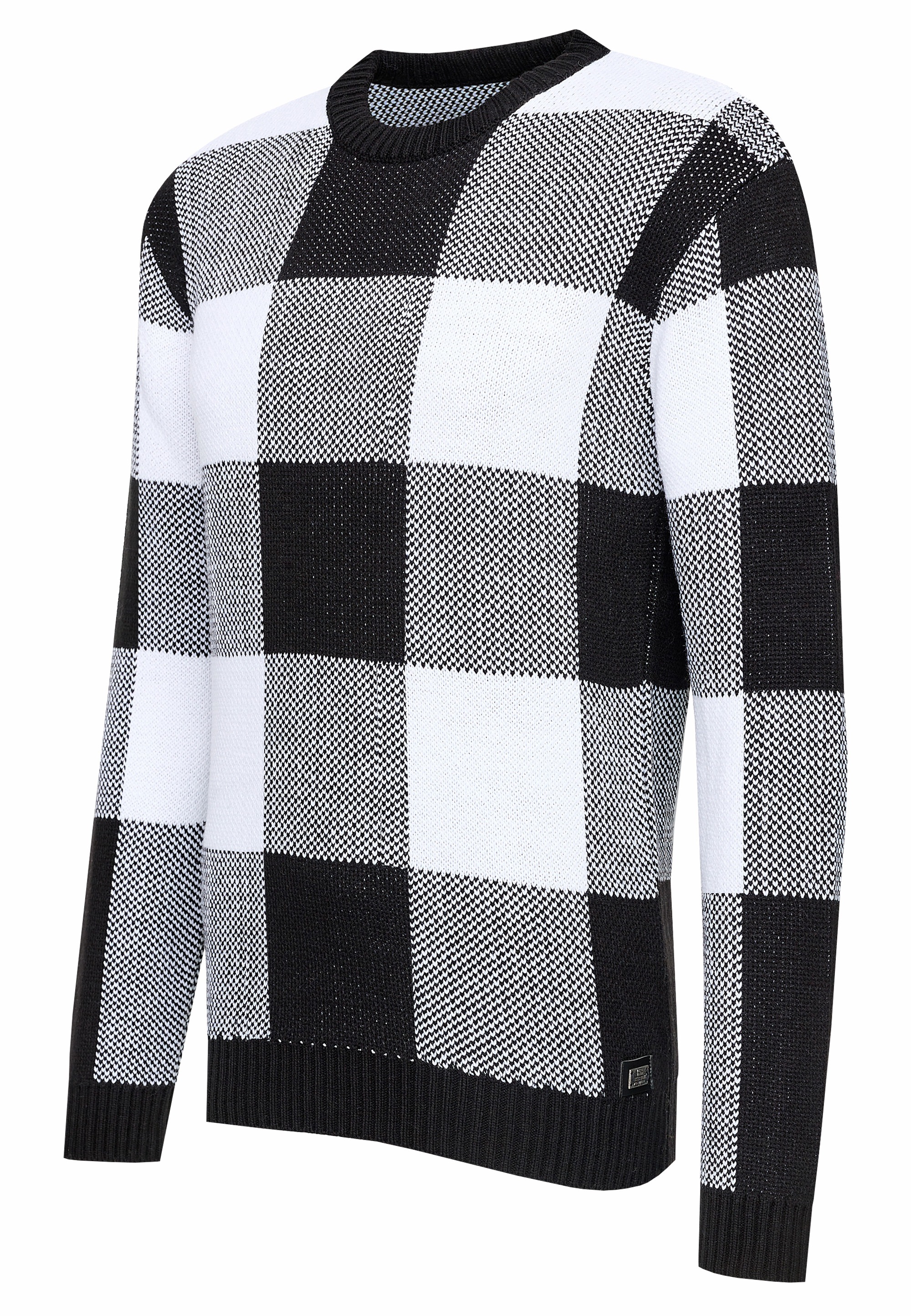 Rusty Neal Strickpullover, mit karierter Musterung